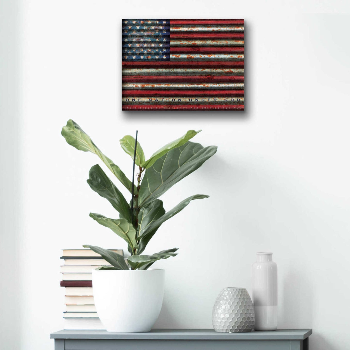 Epic Art 'One Nation Under God on Metal' by Cindy Jacobs, Acrylic Glass Wall Art,16x12