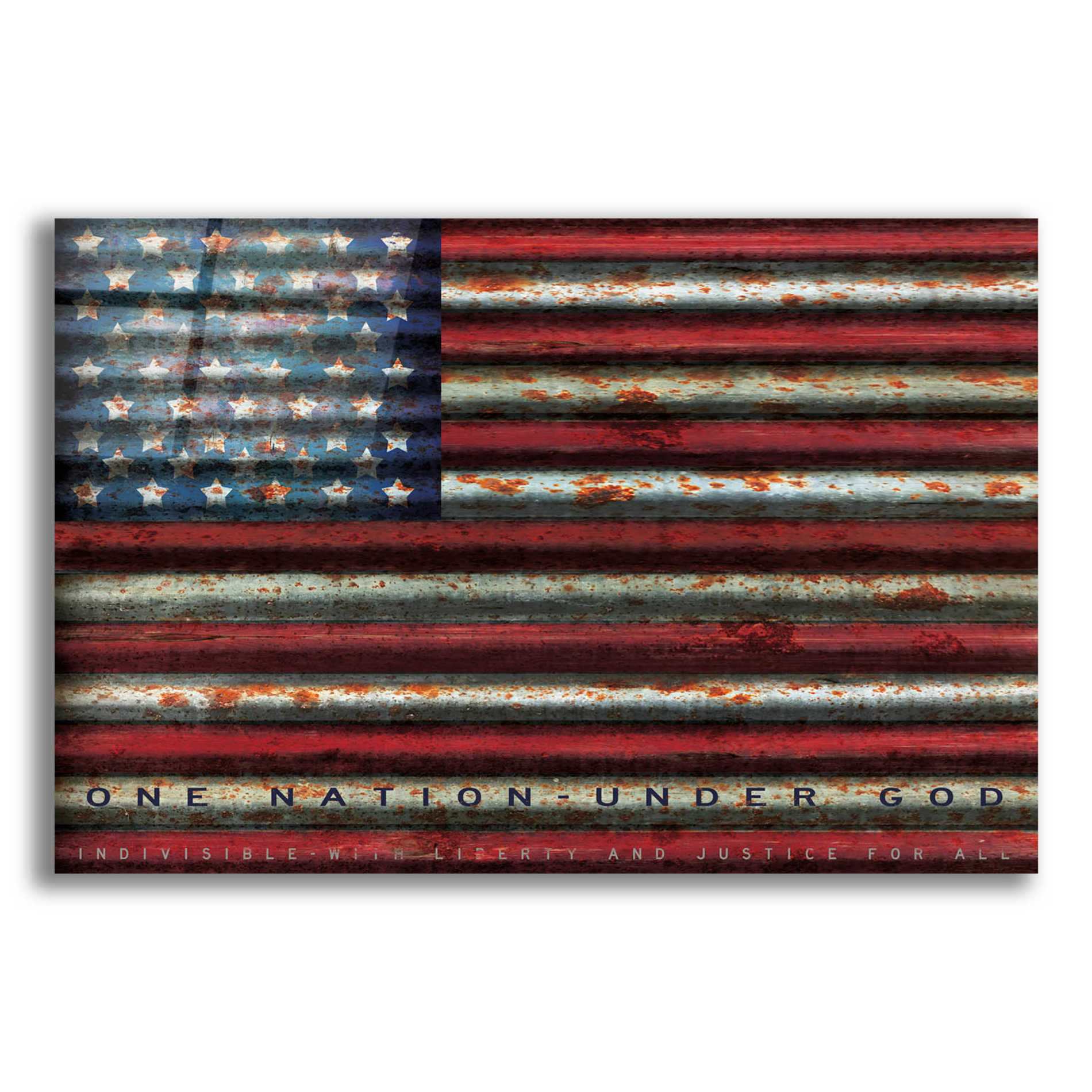 Epic Art 'One Nation Under God on Metal' by Cindy Jacobs, Acrylic Glass Wall Art,16x12