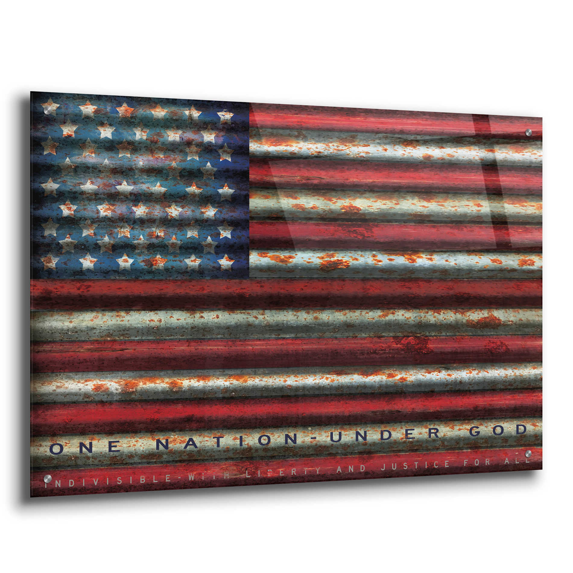 Epic Art 'One Nation Under God on Metal' by Cindy Jacobs, Acrylic Glass Wall Art,36x24