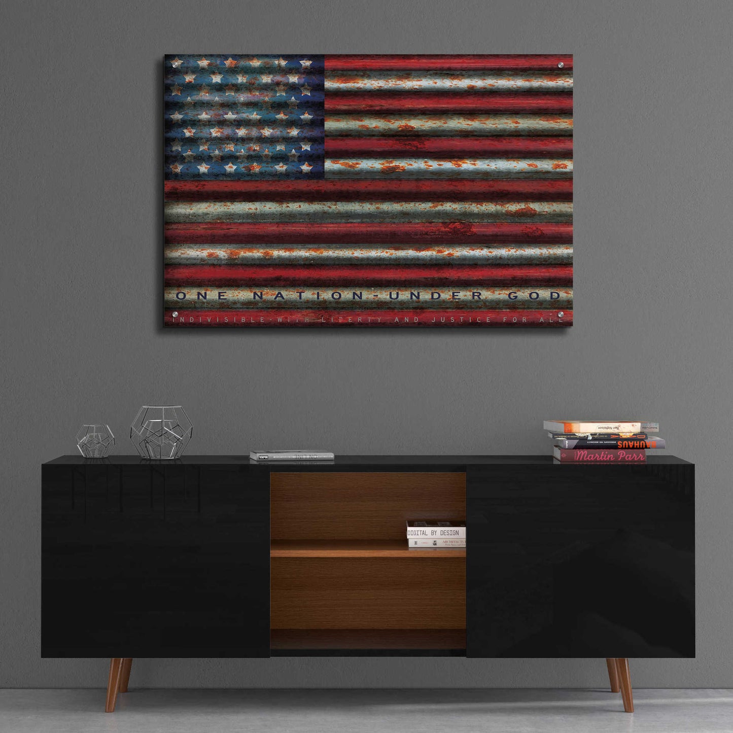 Epic Art 'One Nation Under God on Metal' by Cindy Jacobs, Acrylic Glass Wall Art,36x24