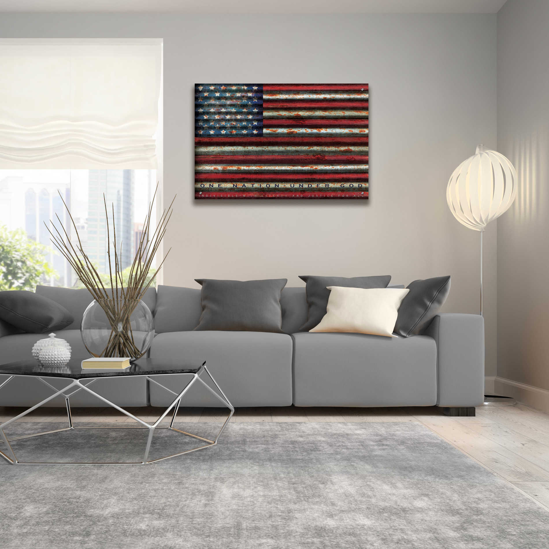 Epic Art 'One Nation Under God on Metal' by Cindy Jacobs, Acrylic Glass Wall Art,36x24