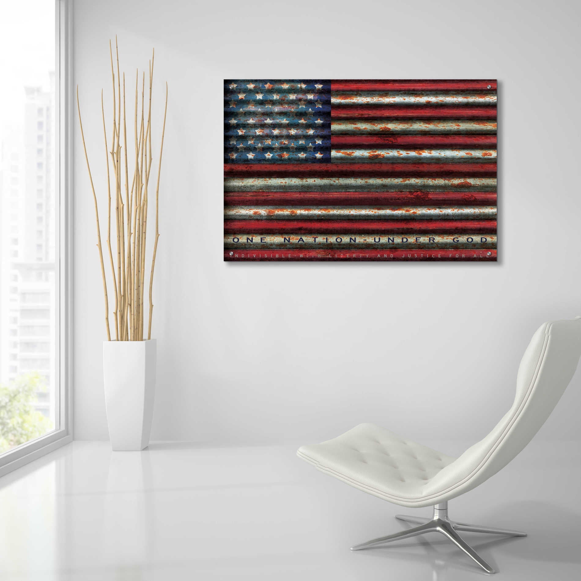 Epic Art 'One Nation Under God on Metal' by Cindy Jacobs, Acrylic Glass Wall Art,36x24