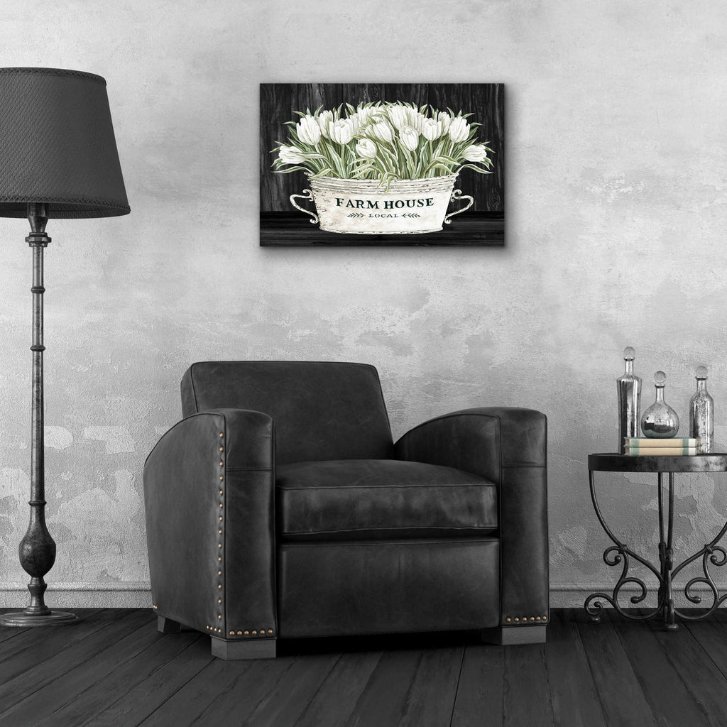 Epic Art 'Farmhouse Tulips' by Cindy Jacobs, Acrylic Glass Wall Art,24x16