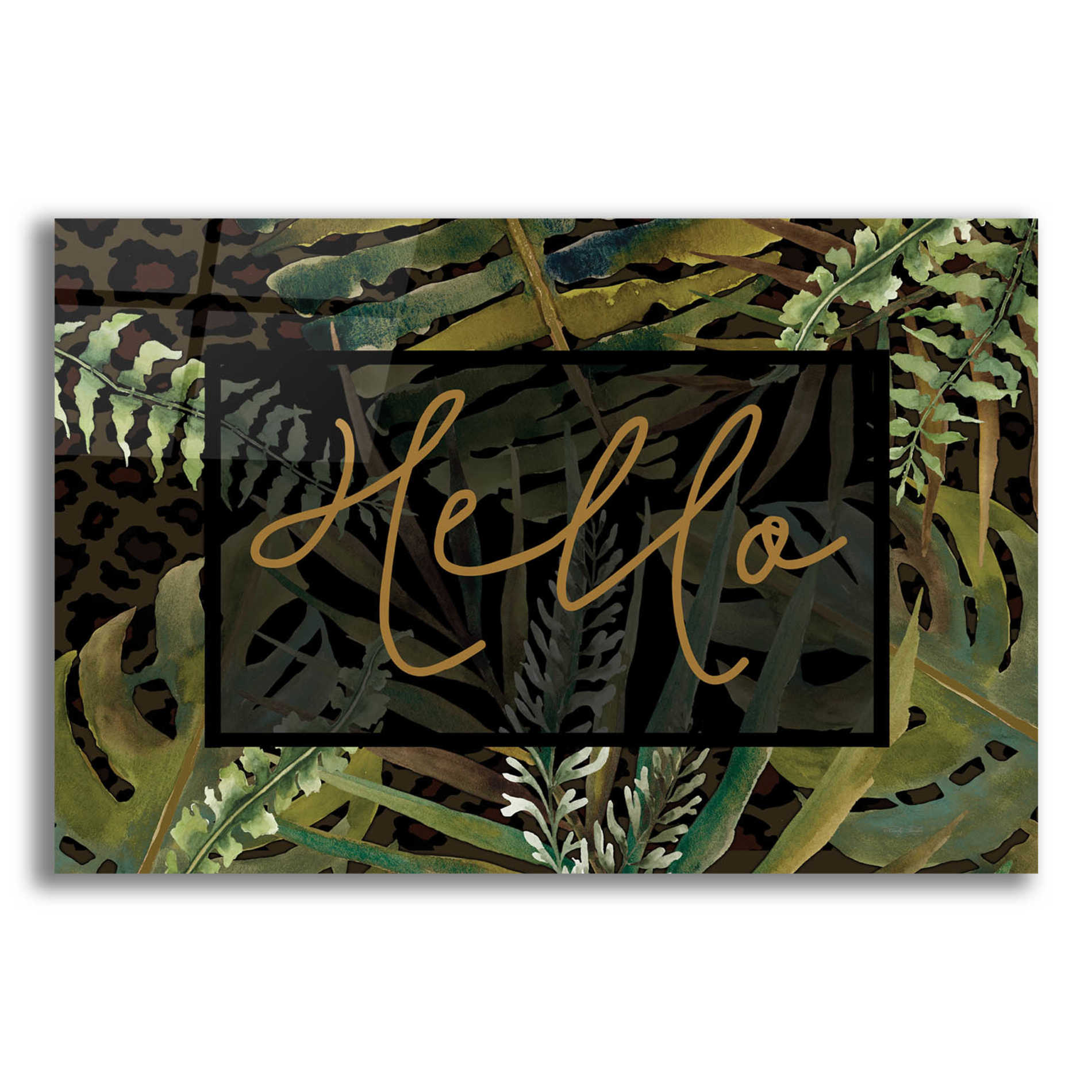 Epic Art 'Tropical Hello' by Cindy Jacobs, Acrylic Glass Wall Art,24x16