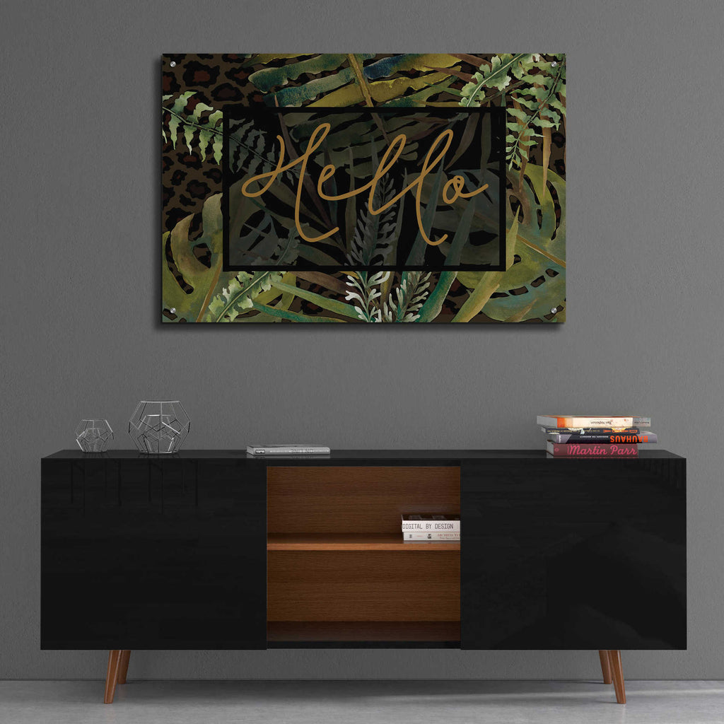 Epic Art 'Tropical Hello' by Cindy Jacobs, Acrylic Glass Wall Art,36x24