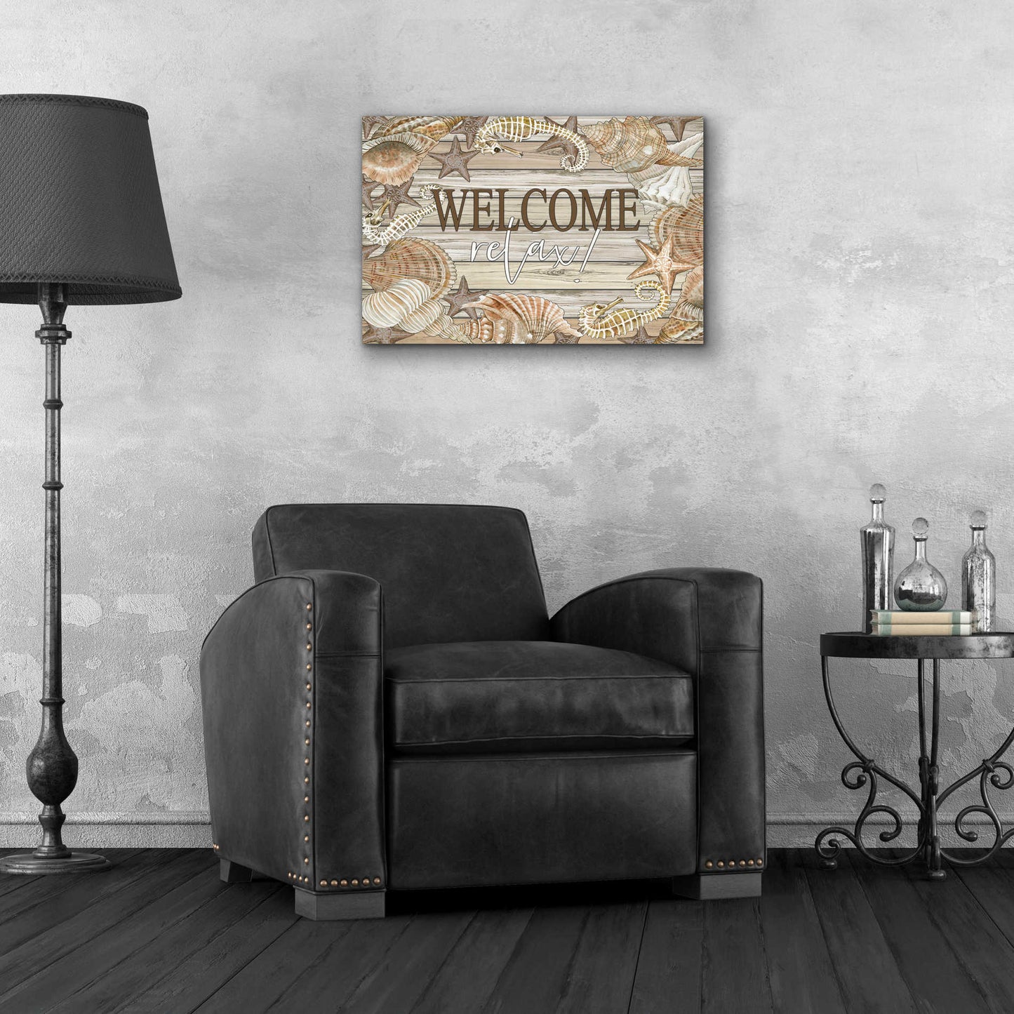 Epic Art 'Beach Welcome and Relax' by Cindy Jacobs, Acrylic Glass Wall Art,24x16