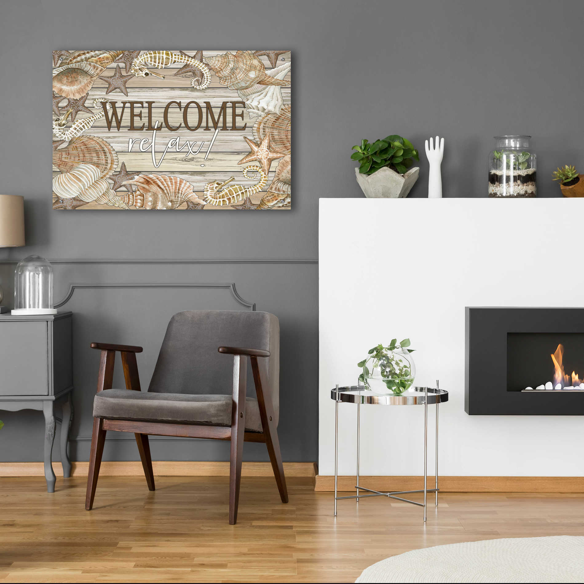 Epic Art 'Beach Welcome and Relax' by Cindy Jacobs, Acrylic Glass Wall Art,36x24