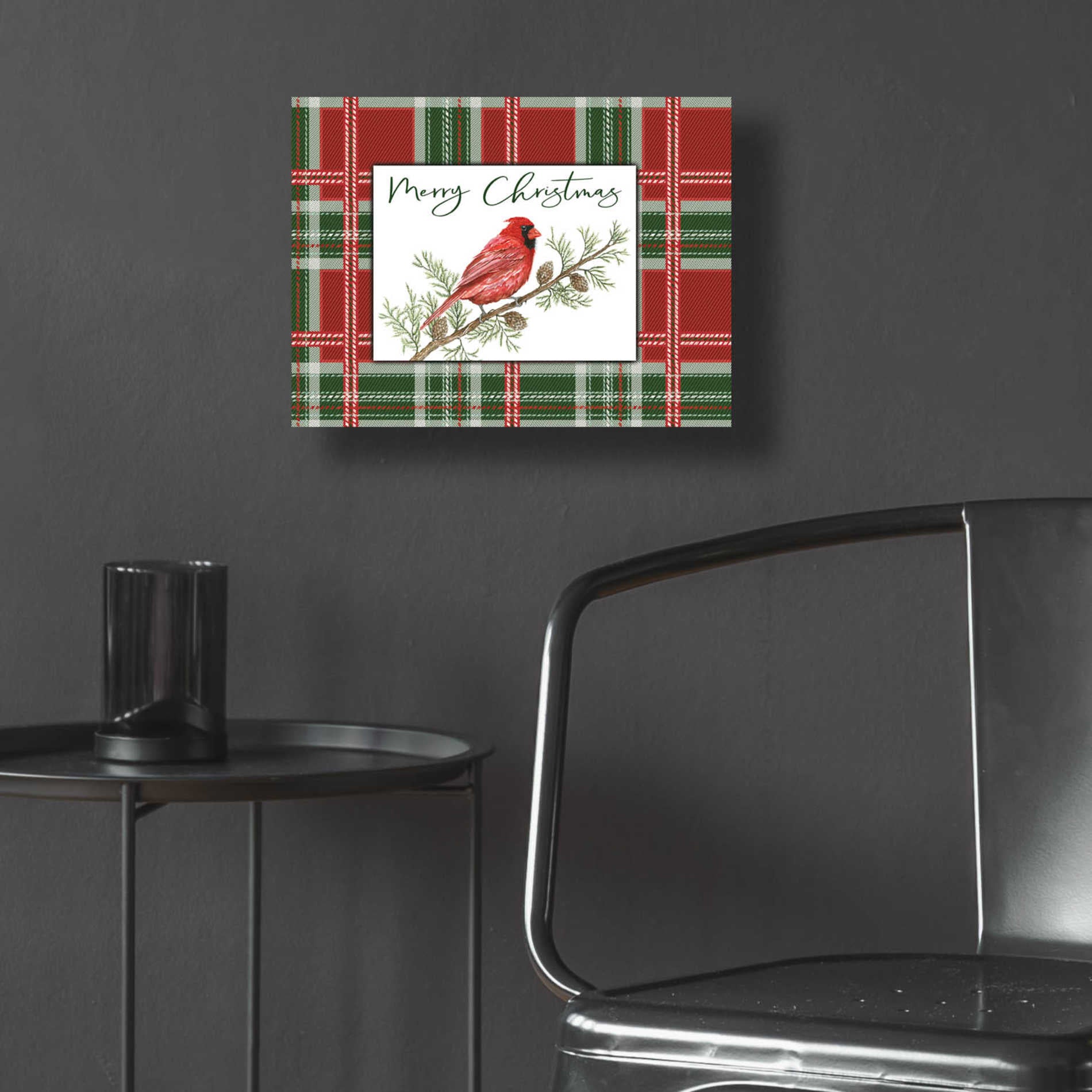 Epic Art 'Merry Christmas Cardinal' by Cindy Jacobs, Acrylic Glass Wall Art,16x12