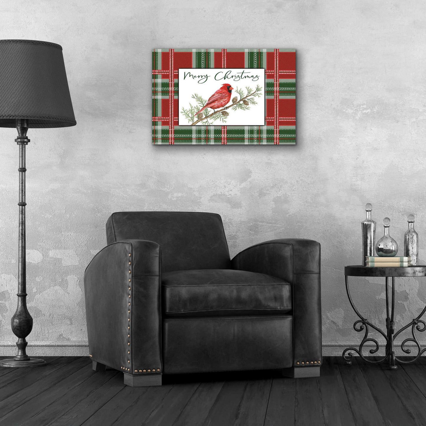 Epic Art 'Merry Christmas Cardinal' by Cindy Jacobs, Acrylic Glass Wall Art,24x16