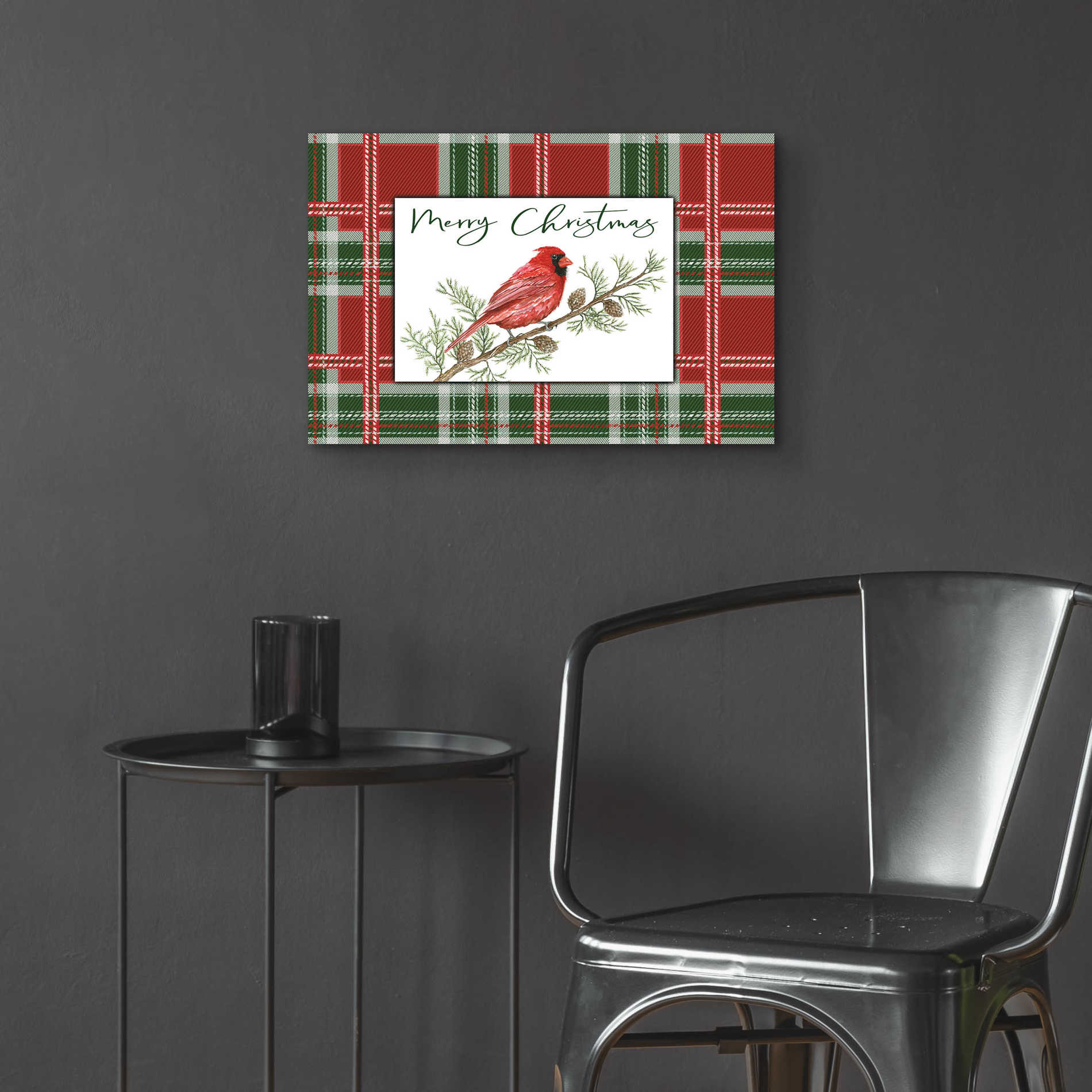 Epic Art 'Merry Christmas Cardinal' by Cindy Jacobs, Acrylic Glass Wall Art,24x16