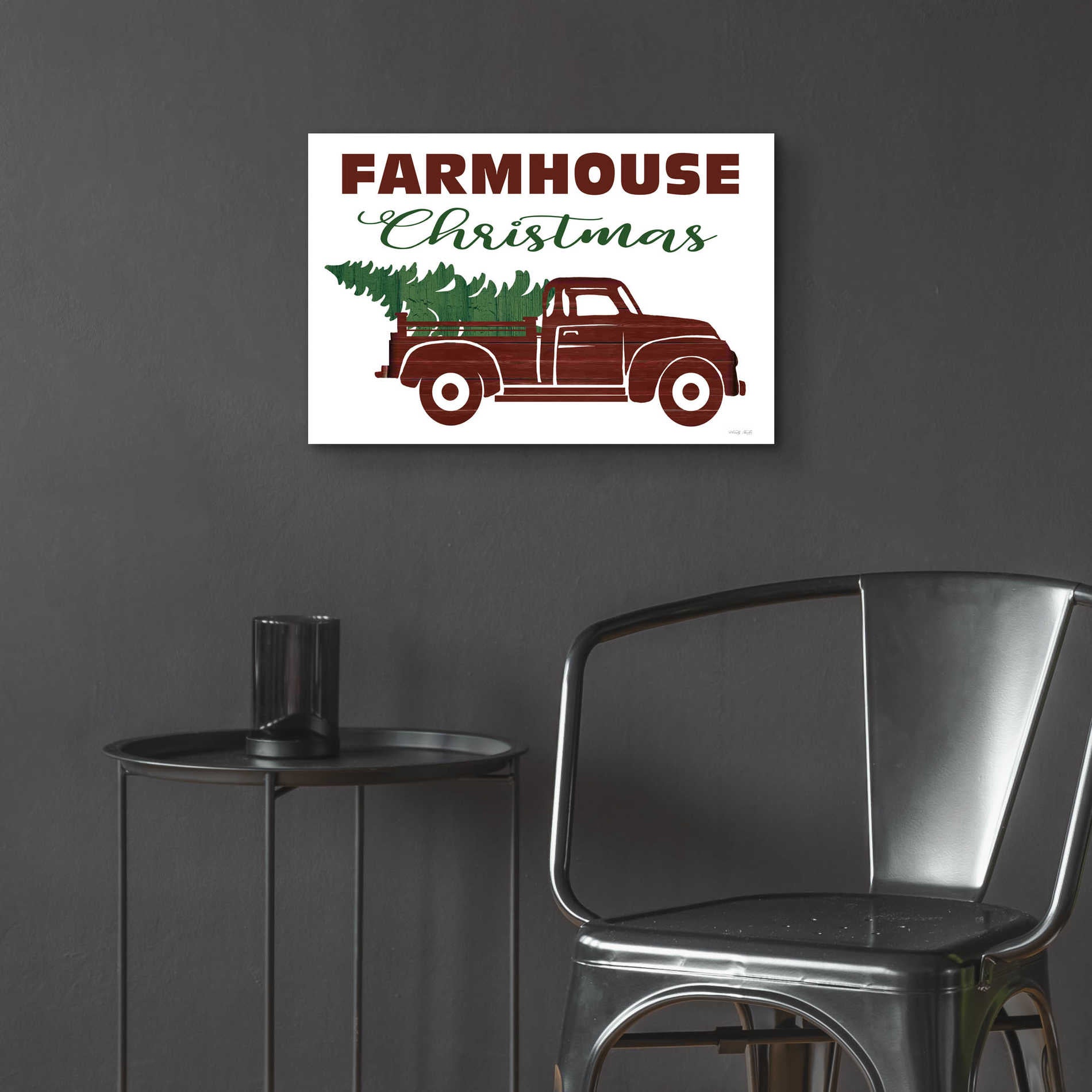 Epic Art 'Farmhouse Christmas Truck' by Cindy Jacobs, Acrylic Glass Wall Art,24x16