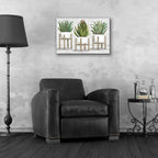Epic Art 'Succulent Trio on Stands' by Cindy Jacobs, Acrylic Glass Wall Art,24x16