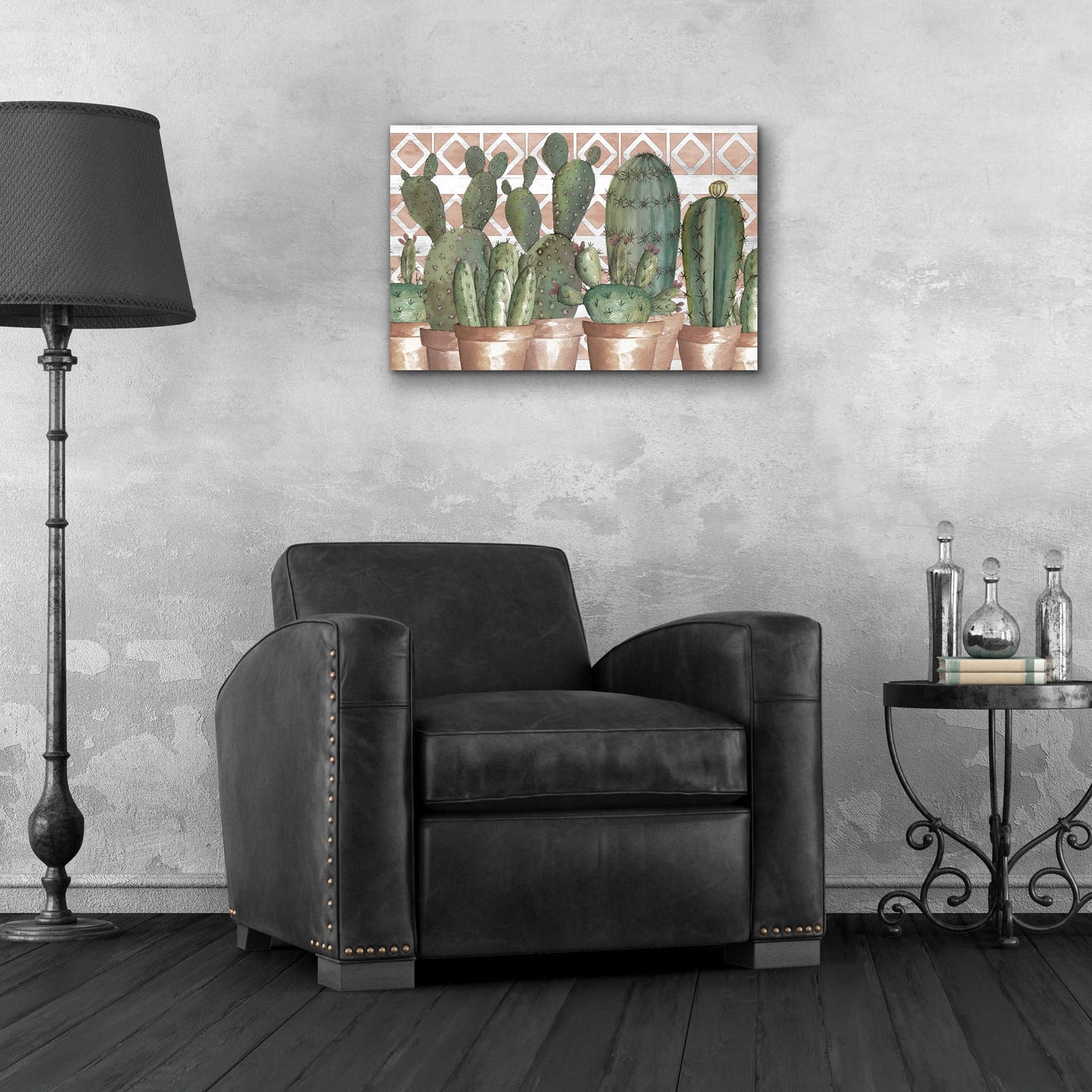 Epic Art 'Geo Succulents' by Cindy Jacobs, Acrylic Glass Wall Art,24x16