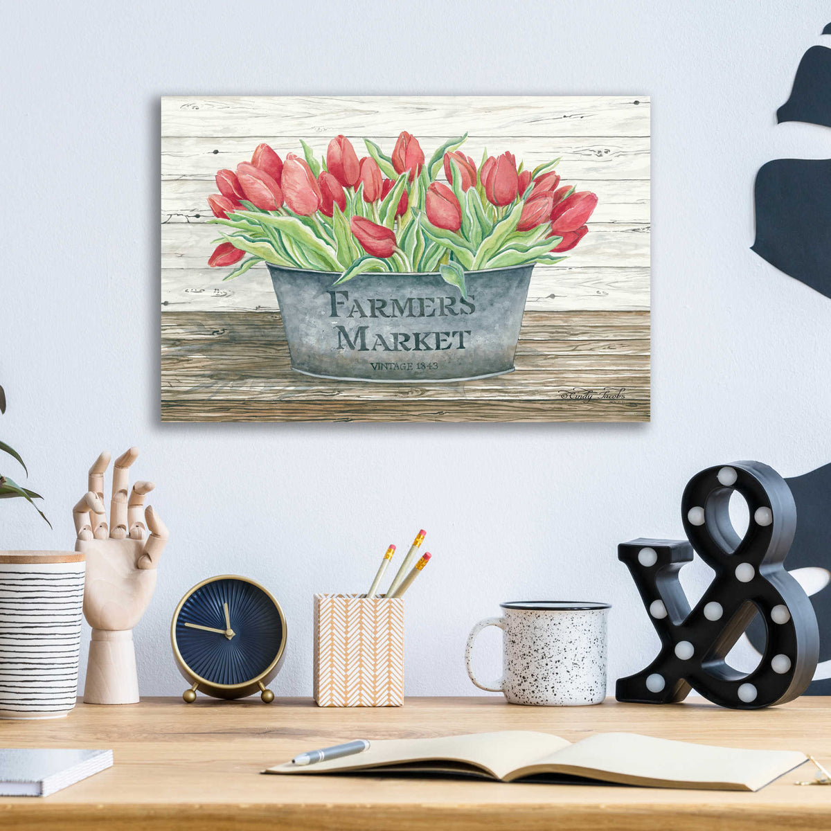 Epic Art 'Farmer's Market Tulips' by Cindy Jacobs, Acrylic Glass Wall Art,16x12