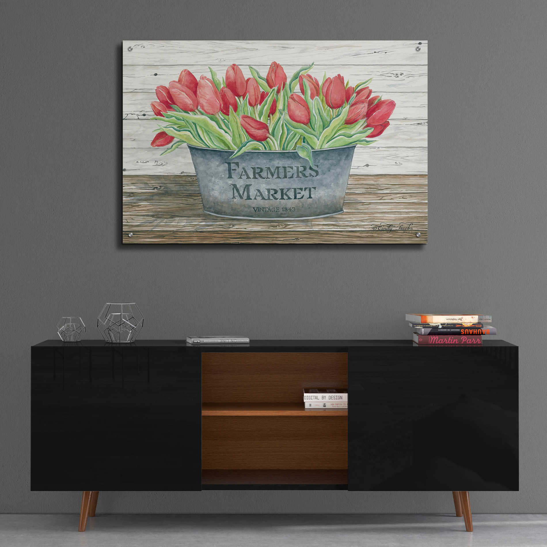 Epic Art 'Farmer's Market Tulips' by Cindy Jacobs, Acrylic Glass Wall Art,36x24