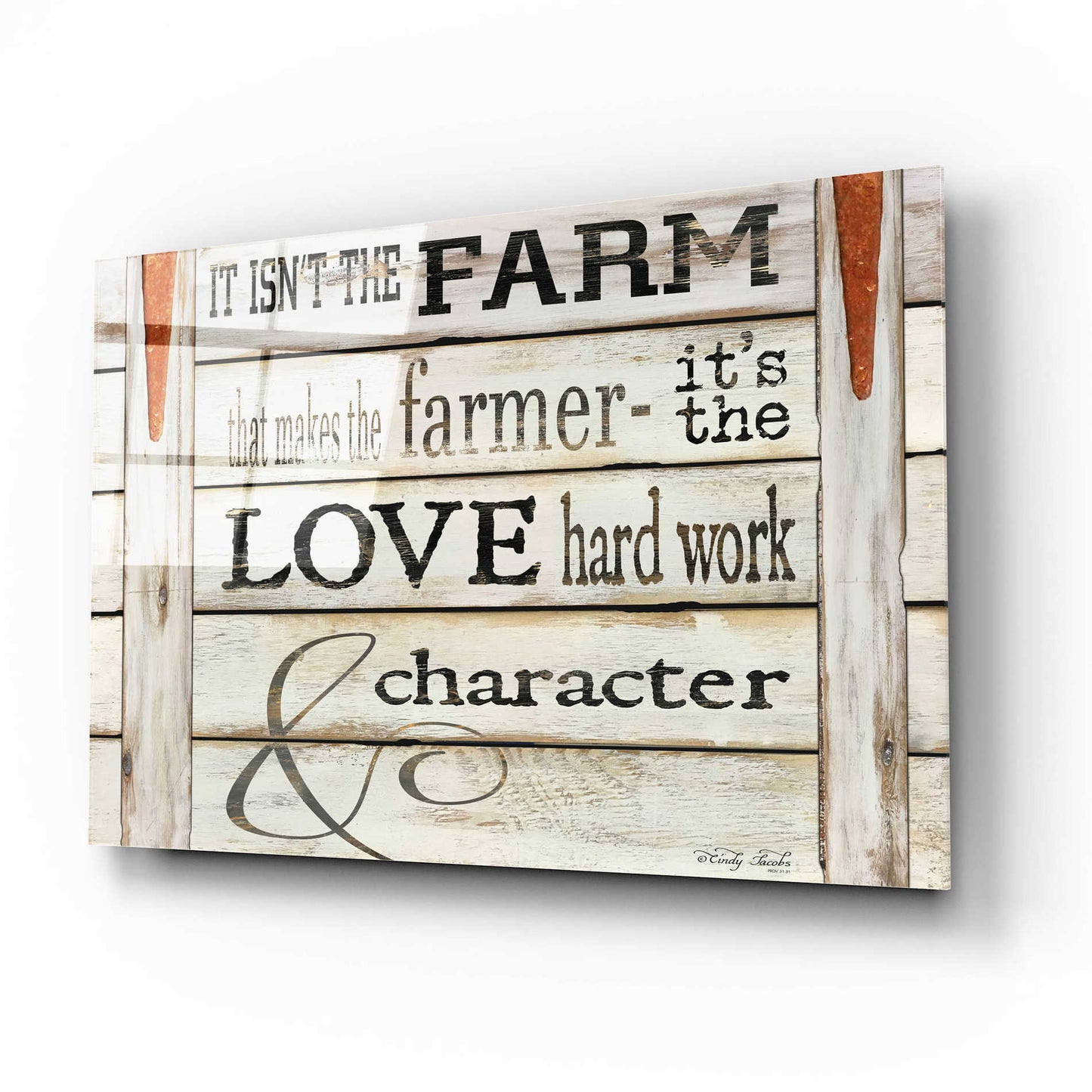 Epic Art 'It Isn't the Farm' by Cindy Jacobs, Acrylic Glass Wall Art,16x12