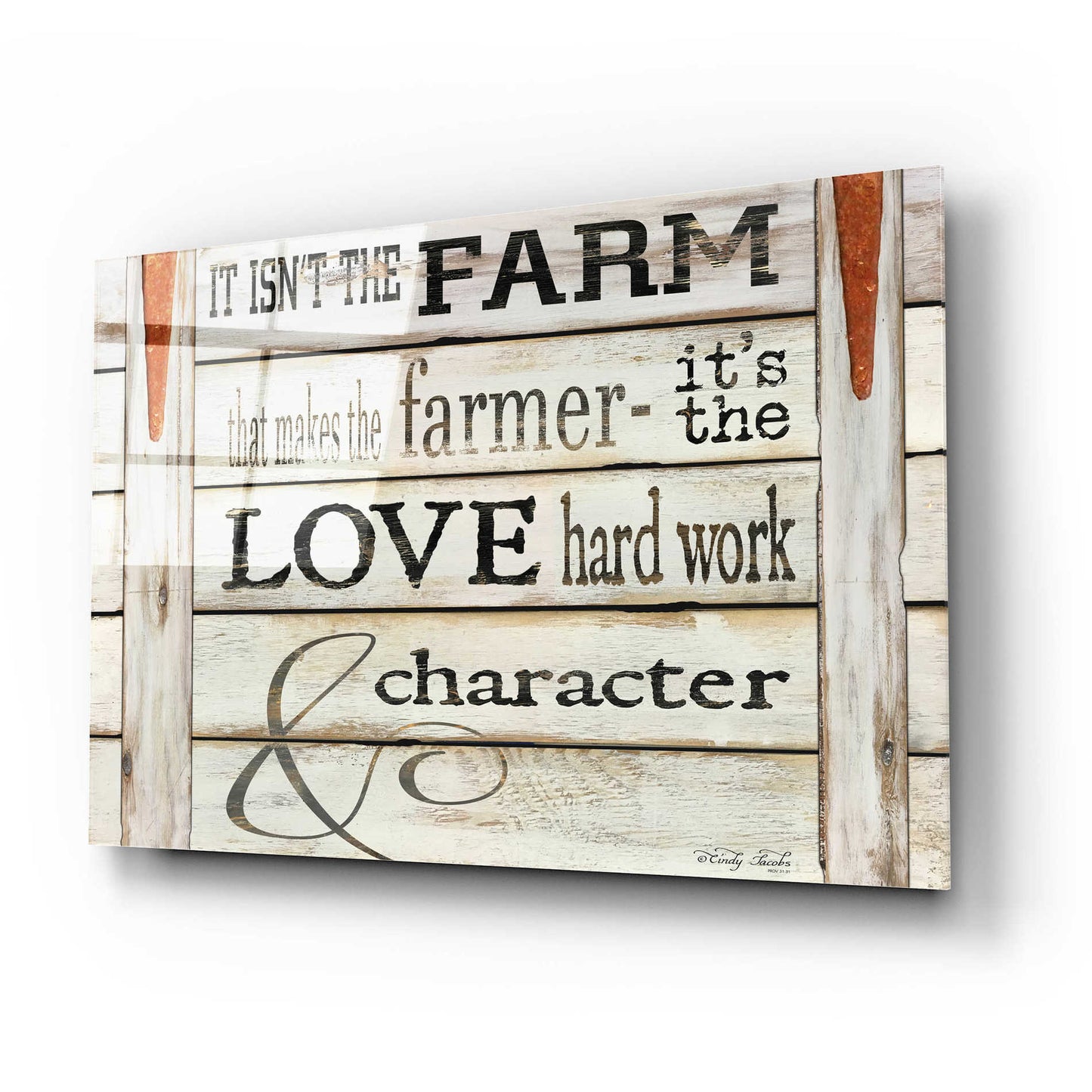 Epic Art 'It Isn't the Farm' by Cindy Jacobs, Acrylic Glass Wall Art,24x16