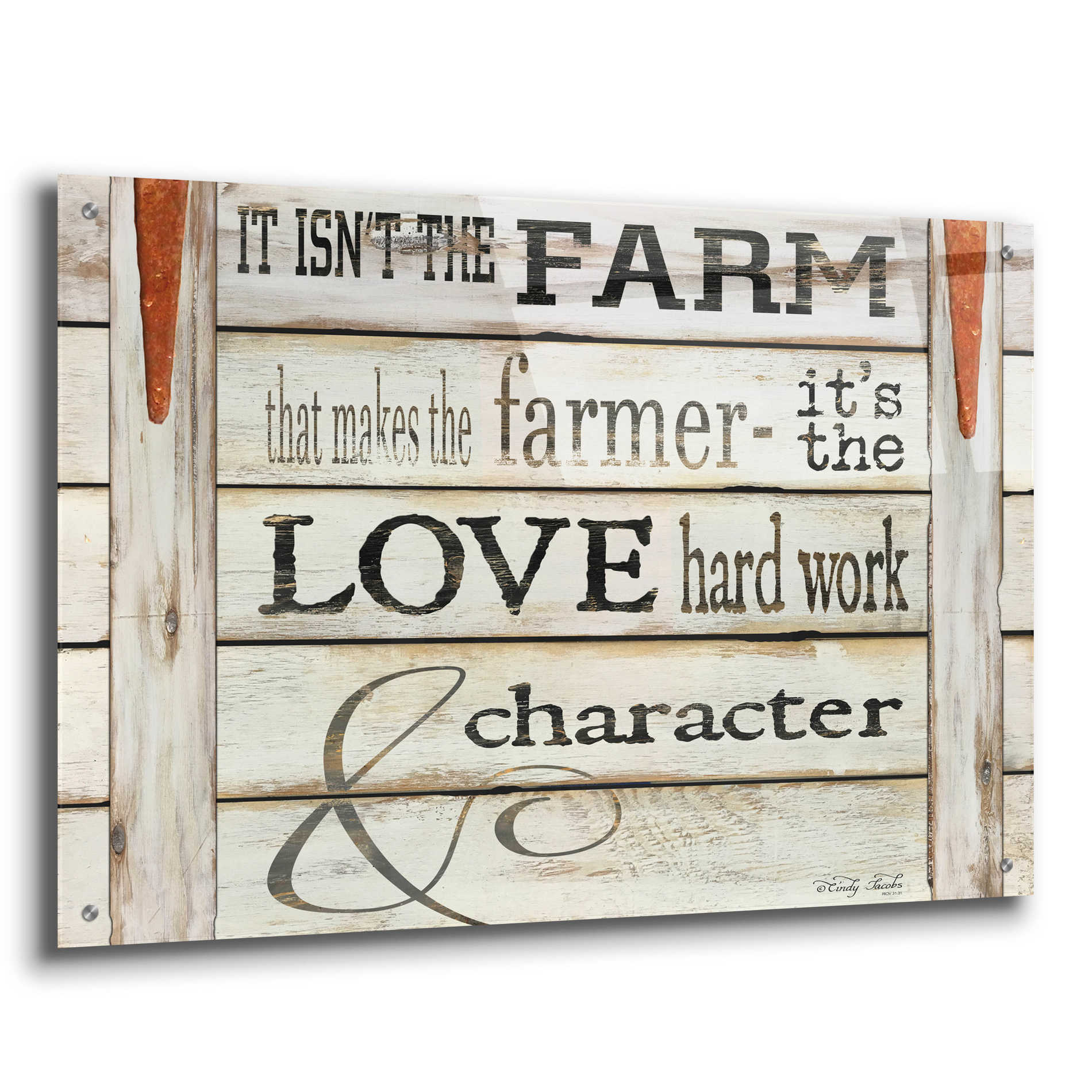 Epic Art 'It Isn't the Farm' by Cindy Jacobs, Acrylic Glass Wall Art,36x24