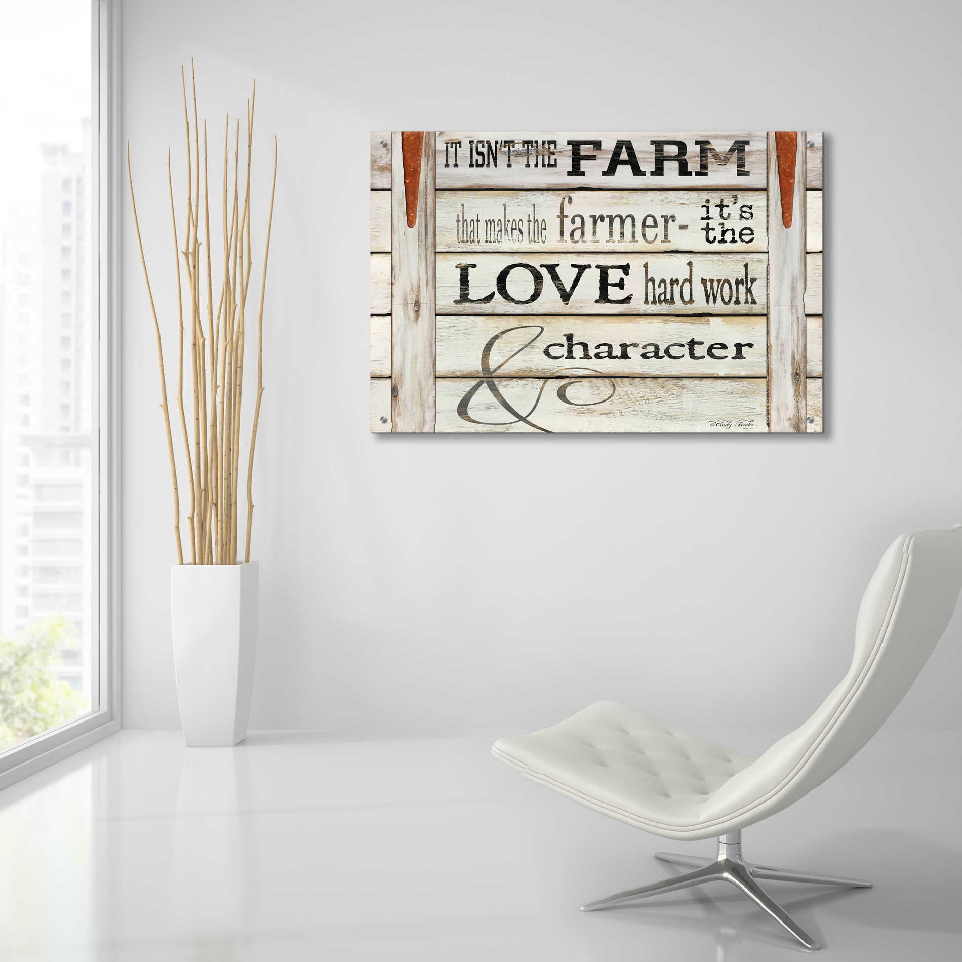 Epic Art 'It Isn't the Farm' by Cindy Jacobs, Acrylic Glass Wall Art,36x24