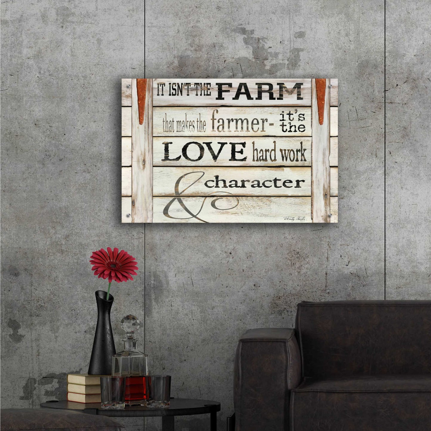 Epic Art 'It Isn't the Farm' by Cindy Jacobs, Acrylic Glass Wall Art,36x24