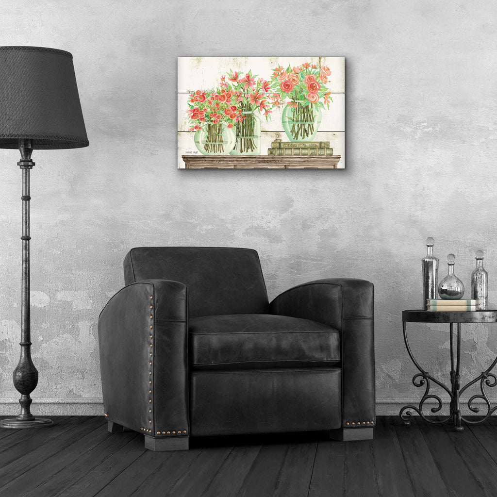 Epic Art 'Trio of Flowers' by Cindy Jacobs, Acrylic Glass Wall Art,24x16