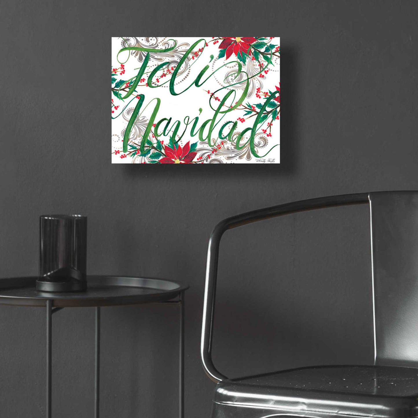 Epic Art 'Feliz Navidad' by Cindy Jacobs, Acrylic Glass Wall Art,16x12