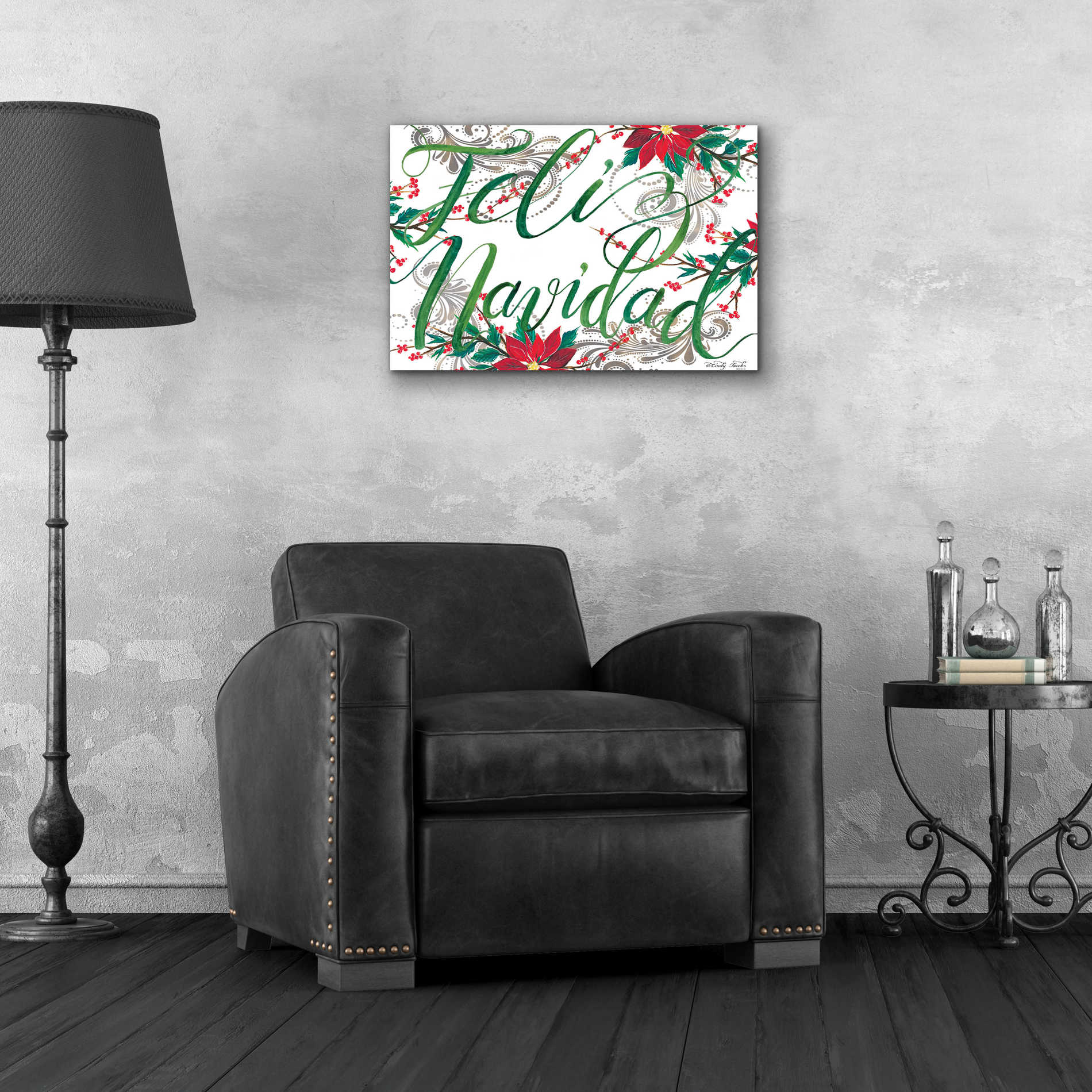 Epic Art 'Feliz Navidad' by Cindy Jacobs, Acrylic Glass Wall Art,24x16