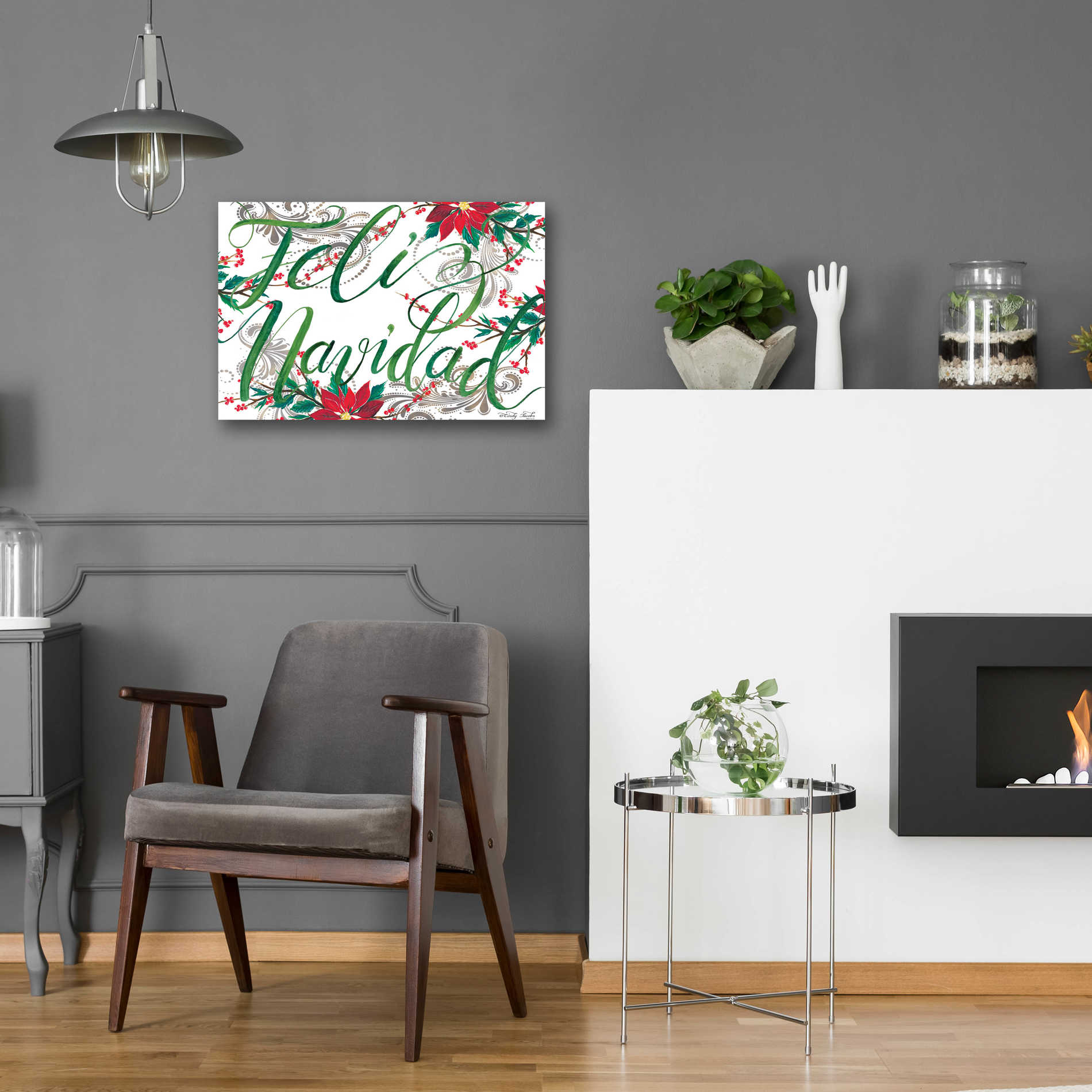 Epic Art 'Feliz Navidad' by Cindy Jacobs, Acrylic Glass Wall Art,24x16