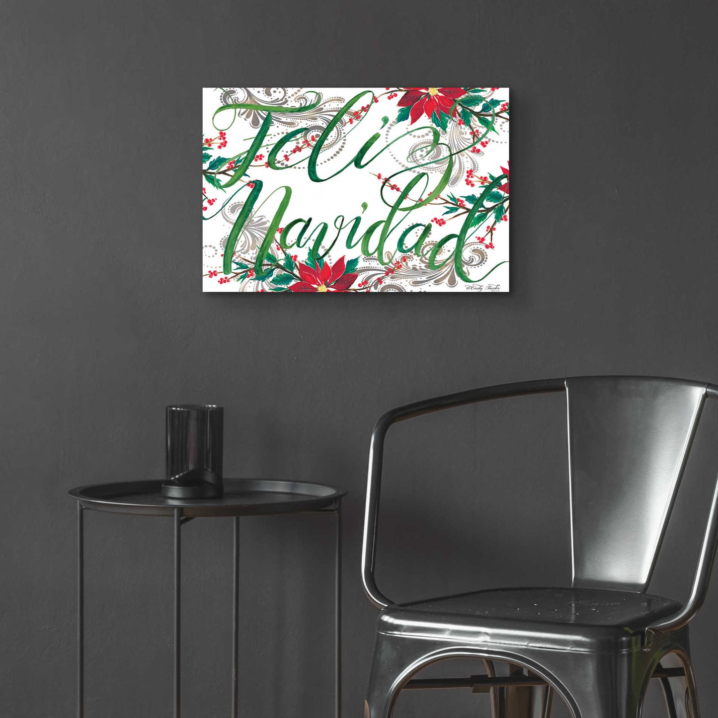 Epic Art 'Feliz Navidad' by Cindy Jacobs, Acrylic Glass Wall Art,24x16