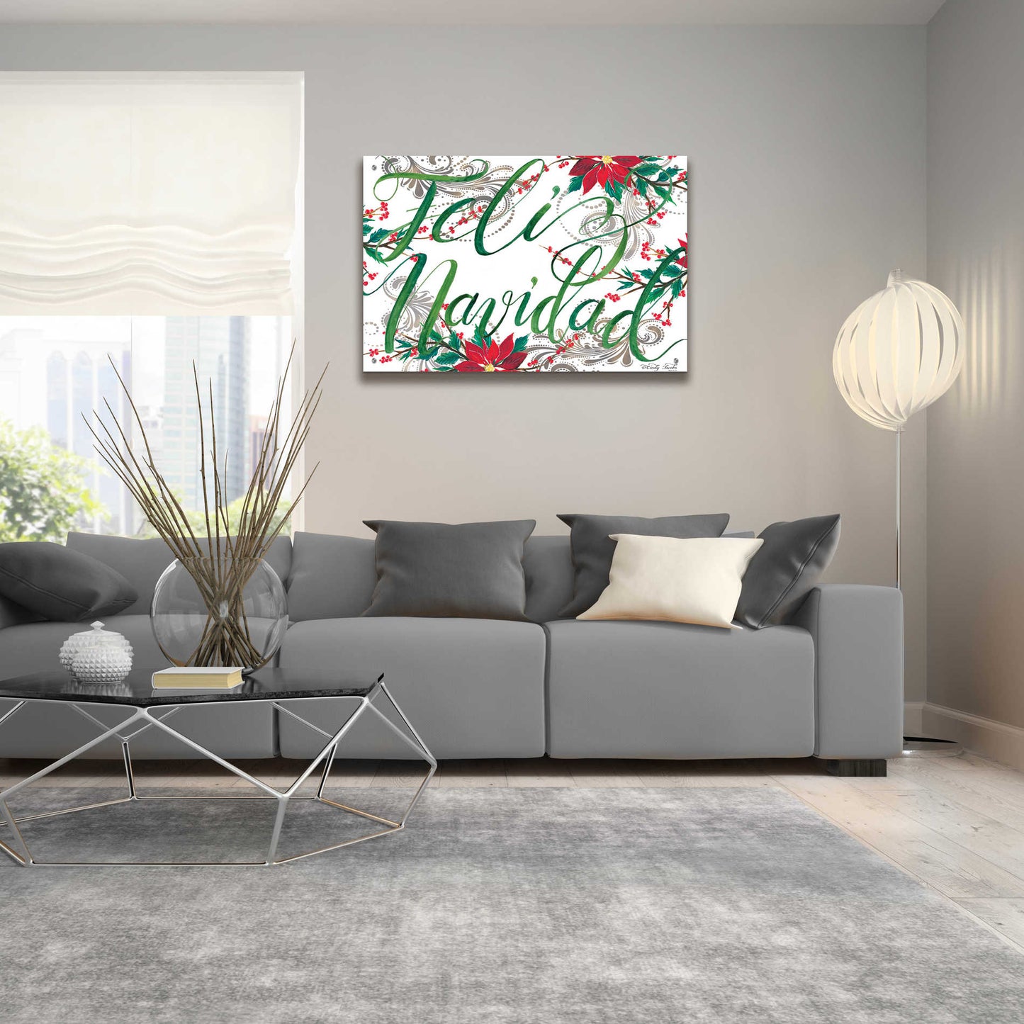 Epic Art 'Feliz Navidad' by Cindy Jacobs, Acrylic Glass Wall Art,36x24