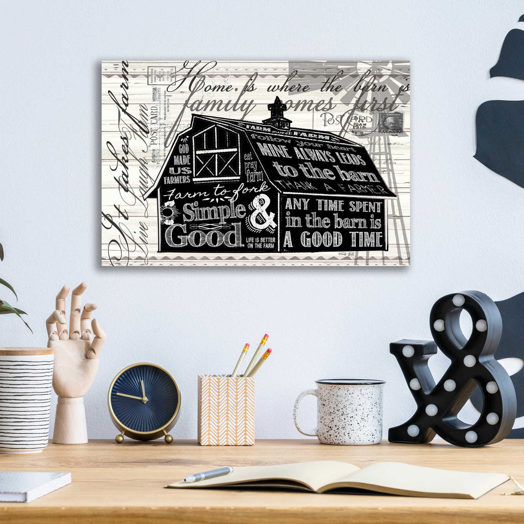 Epic Art 'Simple & Good Barn' by Cindy Jacobs, Acrylic Glass Wall Art,16x12