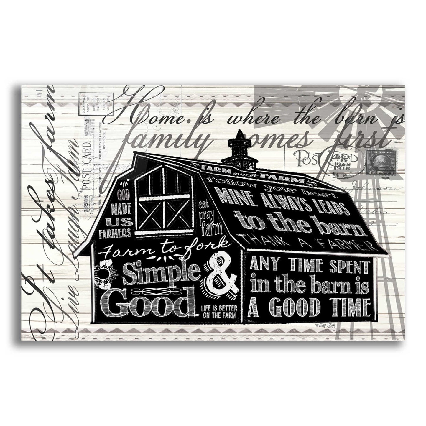 Epic Art 'Simple & Good Barn' by Cindy Jacobs, Acrylic Glass Wall Art,24x16