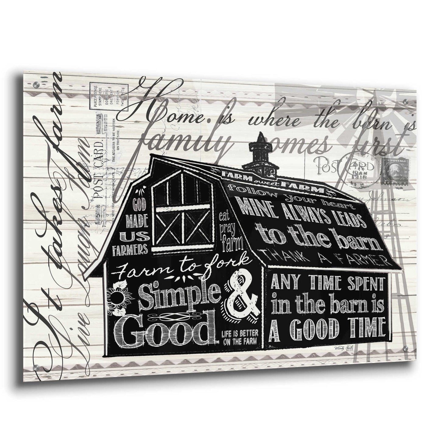 Epic Art 'Simple & Good Barn' by Cindy Jacobs, Acrylic Glass Wall Art,36x24