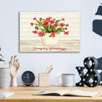 Epic Art 'Christmas Cactus - Season's Greetings' by Cindy Jacobs, Acrylic Glass Wall Art,16x12
