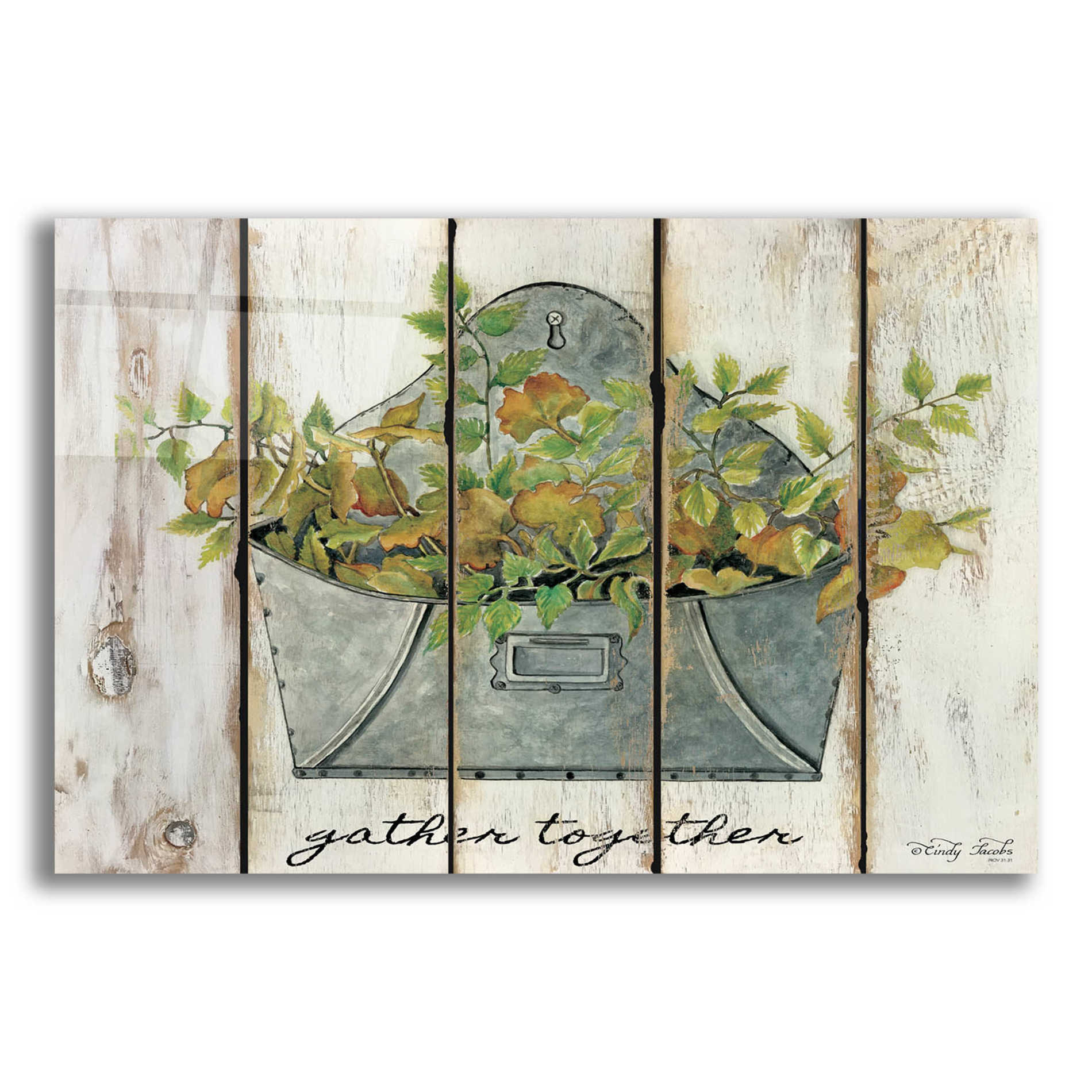 Epic Art 'Gather Together' by Cindy Jacobs, Acrylic Glass Wall Art,24x16