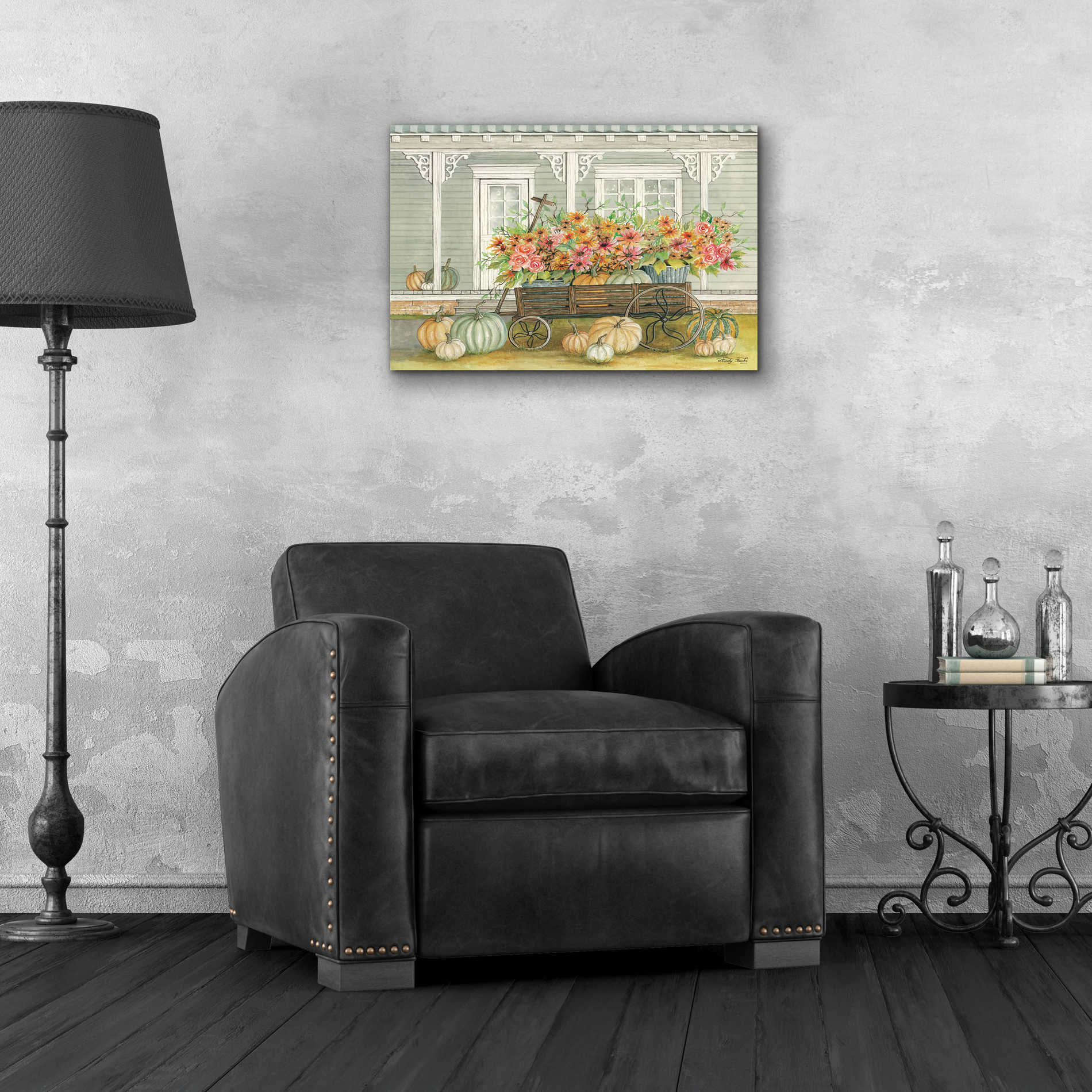 Epic Art 'Fall Wagon' by Cindy Jacobs, Acrylic Glass Wall Art,24x16