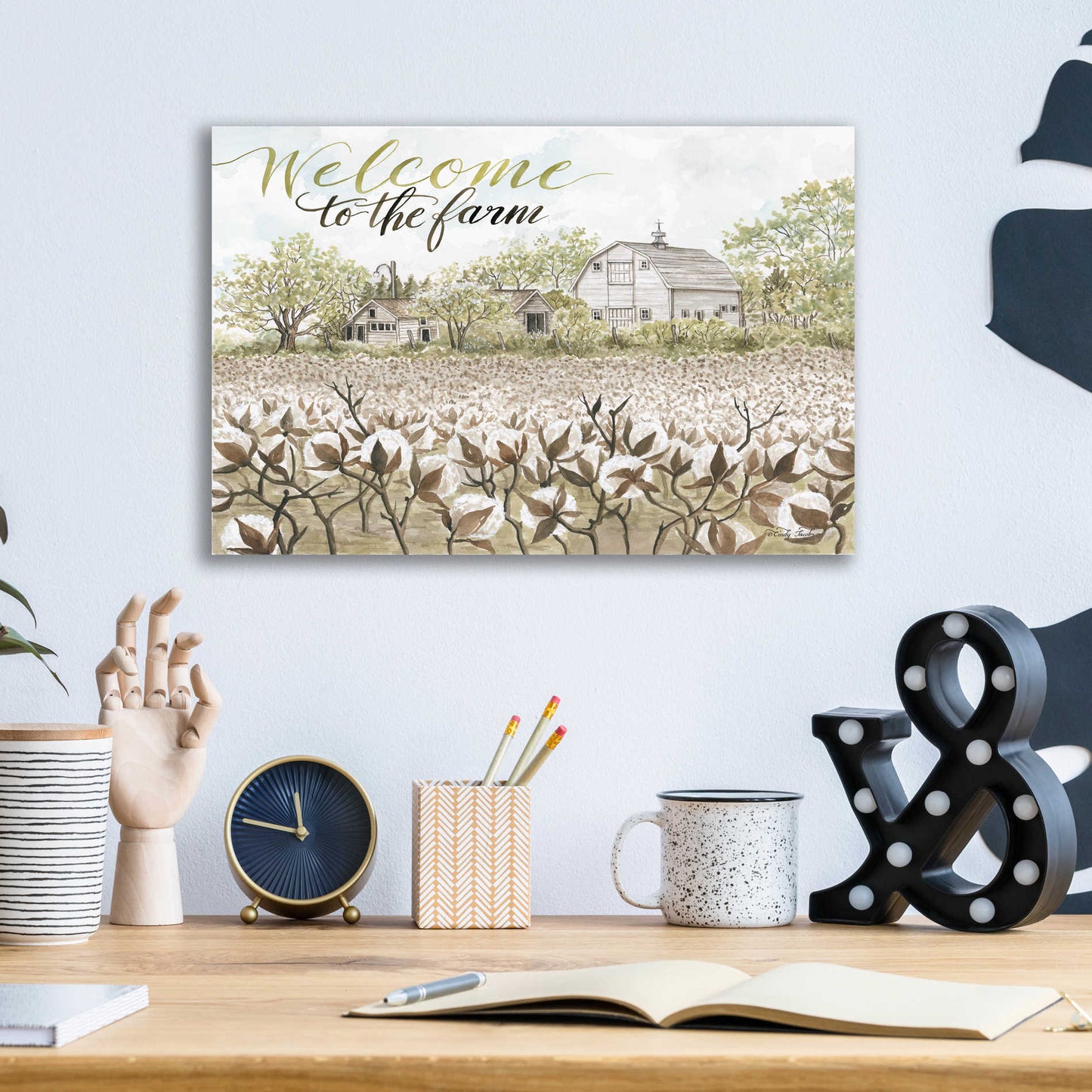 Epic Art 'Welcome to the Farm' by Cindy Jacobs, Acrylic Glass Wall Art,16x12