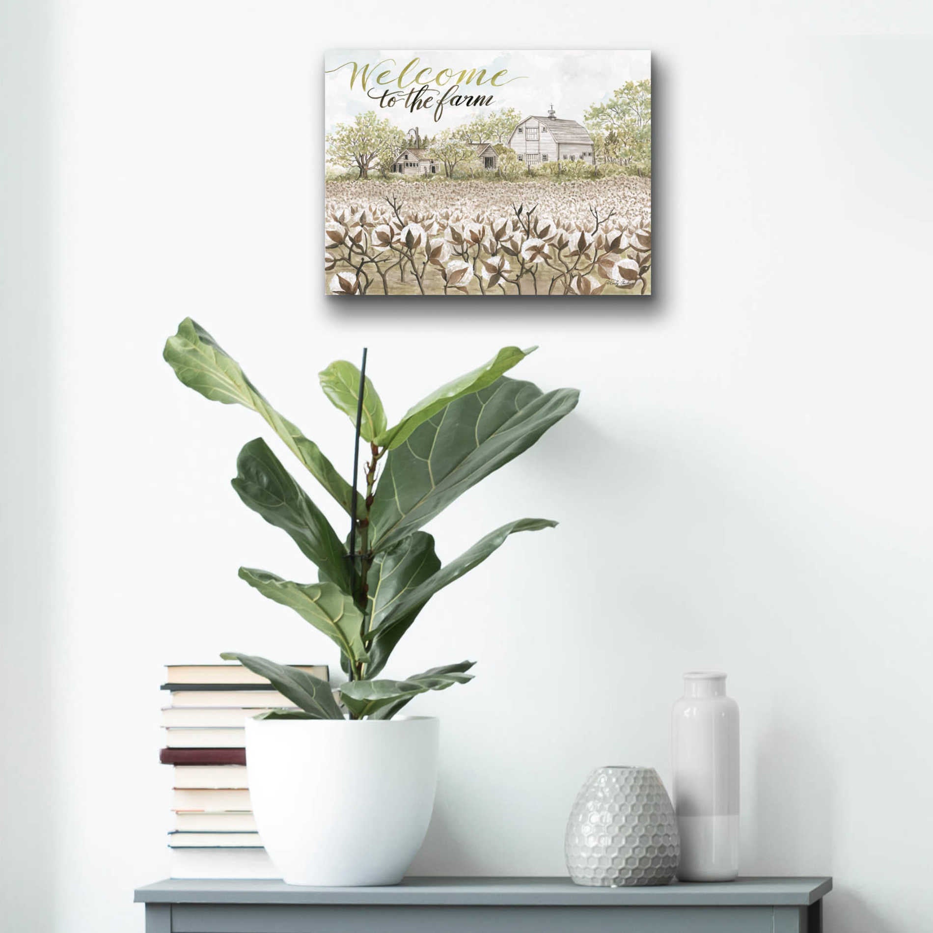 Epic Art 'Welcome to the Farm' by Cindy Jacobs, Acrylic Glass Wall Art,16x12