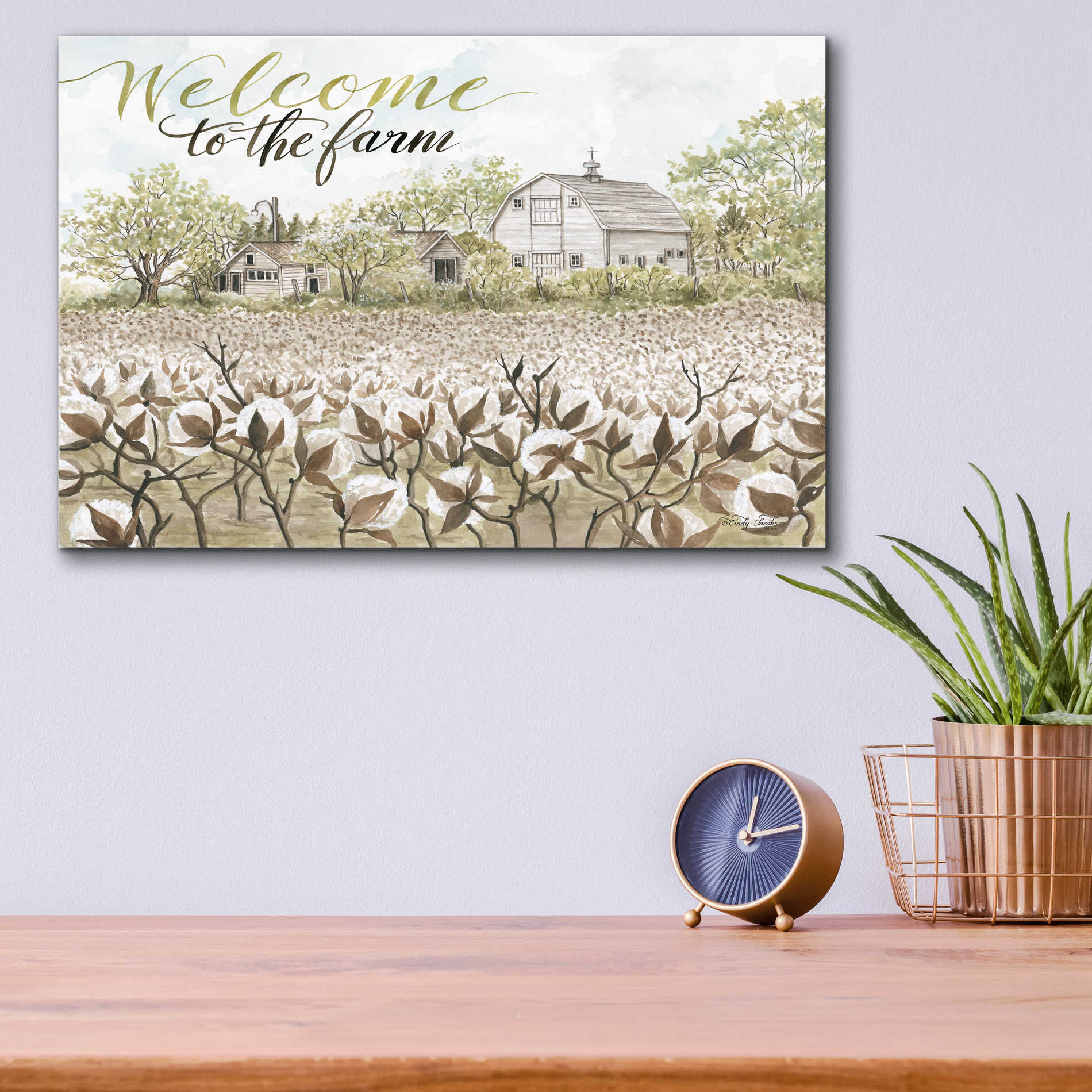 Epic Art 'Welcome to the Farm' by Cindy Jacobs, Acrylic Glass Wall Art,16x12