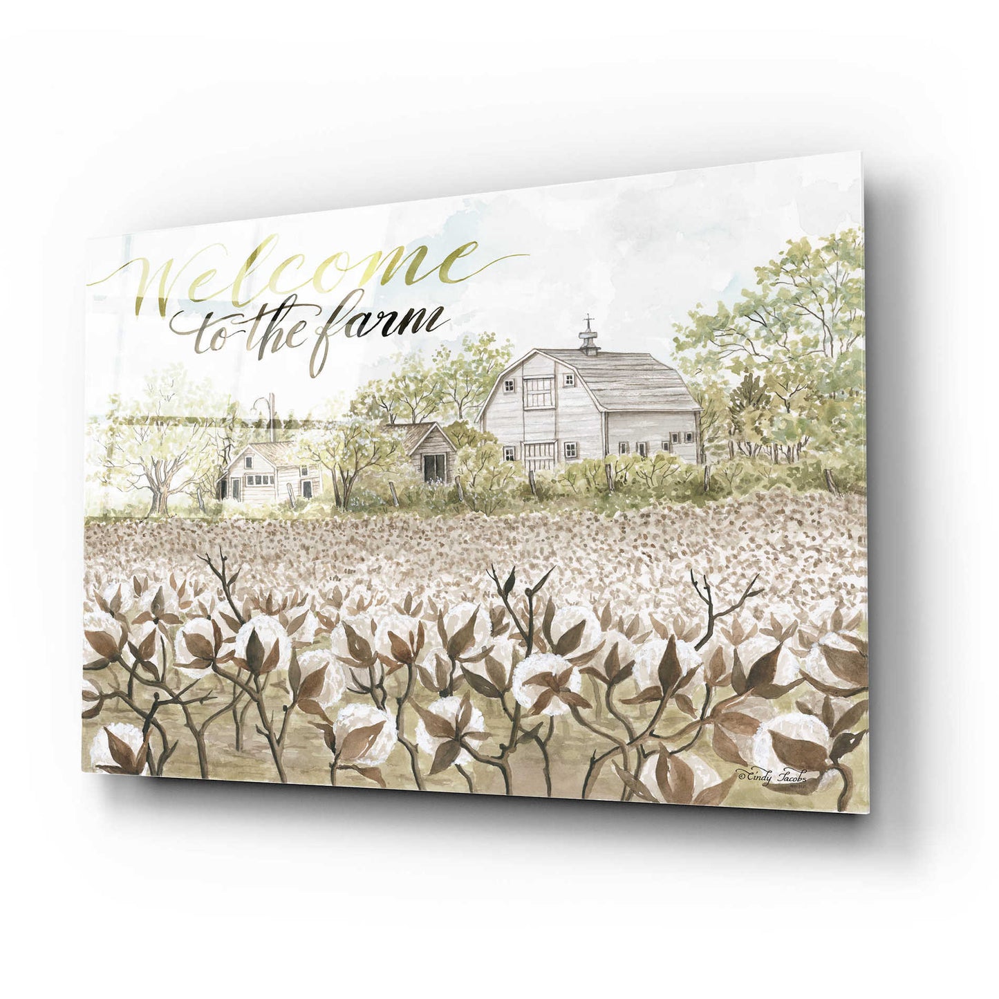 Epic Art 'Welcome to the Farm' by Cindy Jacobs, Acrylic Glass Wall Art,24x16