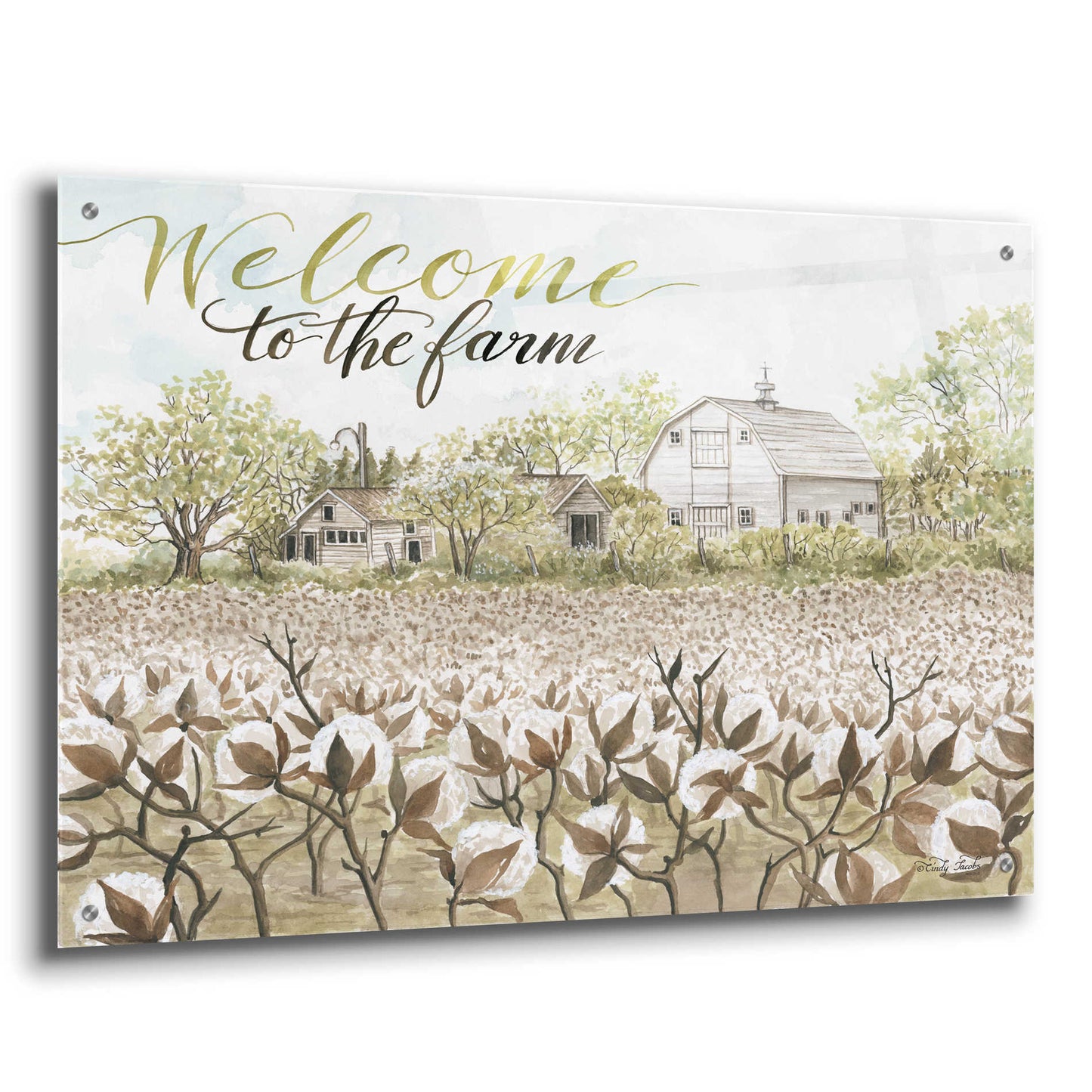 Epic Art 'Welcome to the Farm' by Cindy Jacobs, Acrylic Glass Wall Art,36x24