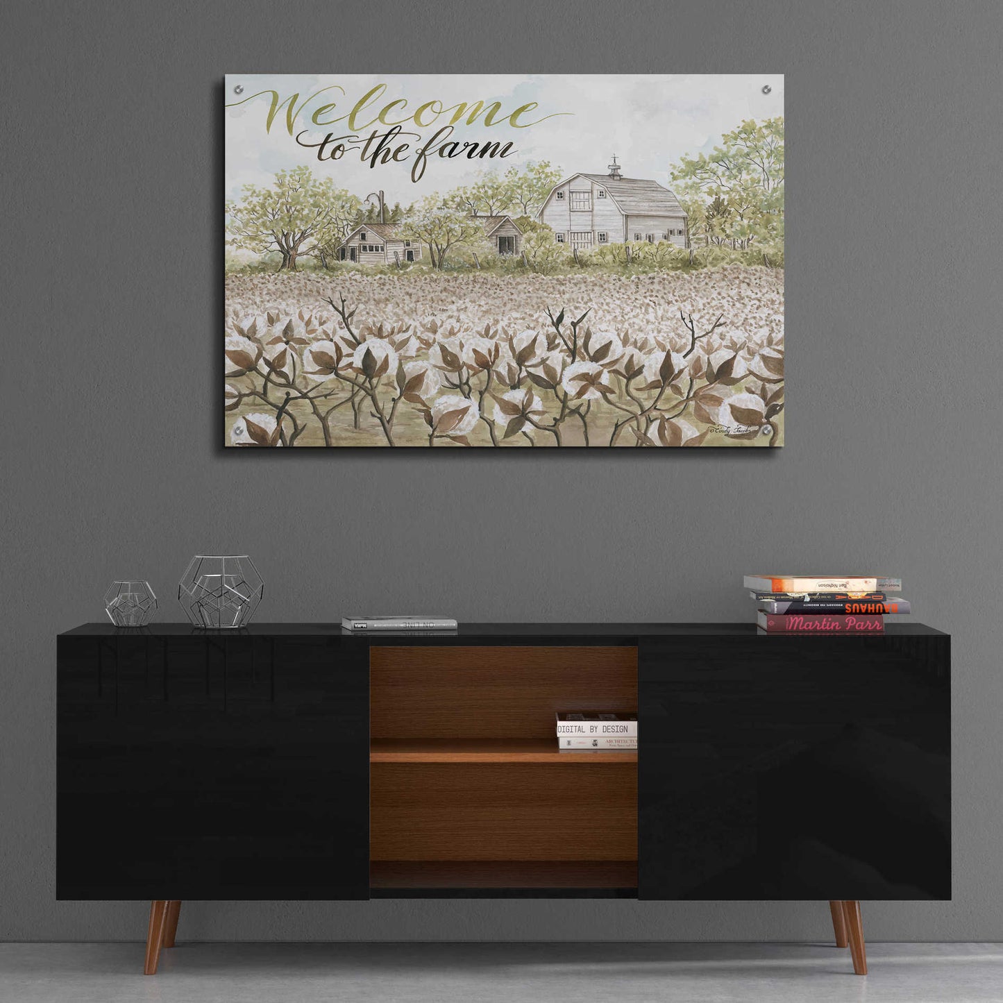 Epic Art 'Welcome to the Farm' by Cindy Jacobs, Acrylic Glass Wall Art,36x24