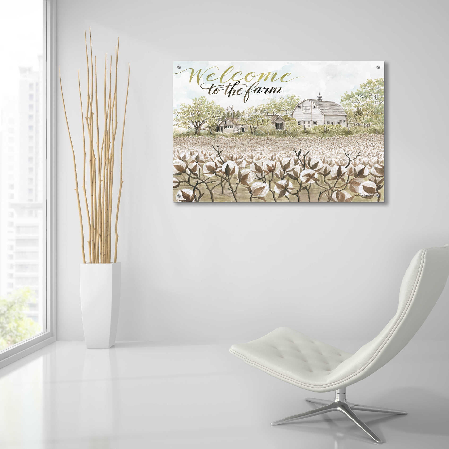 Epic Art 'Welcome to the Farm' by Cindy Jacobs, Acrylic Glass Wall Art,36x24