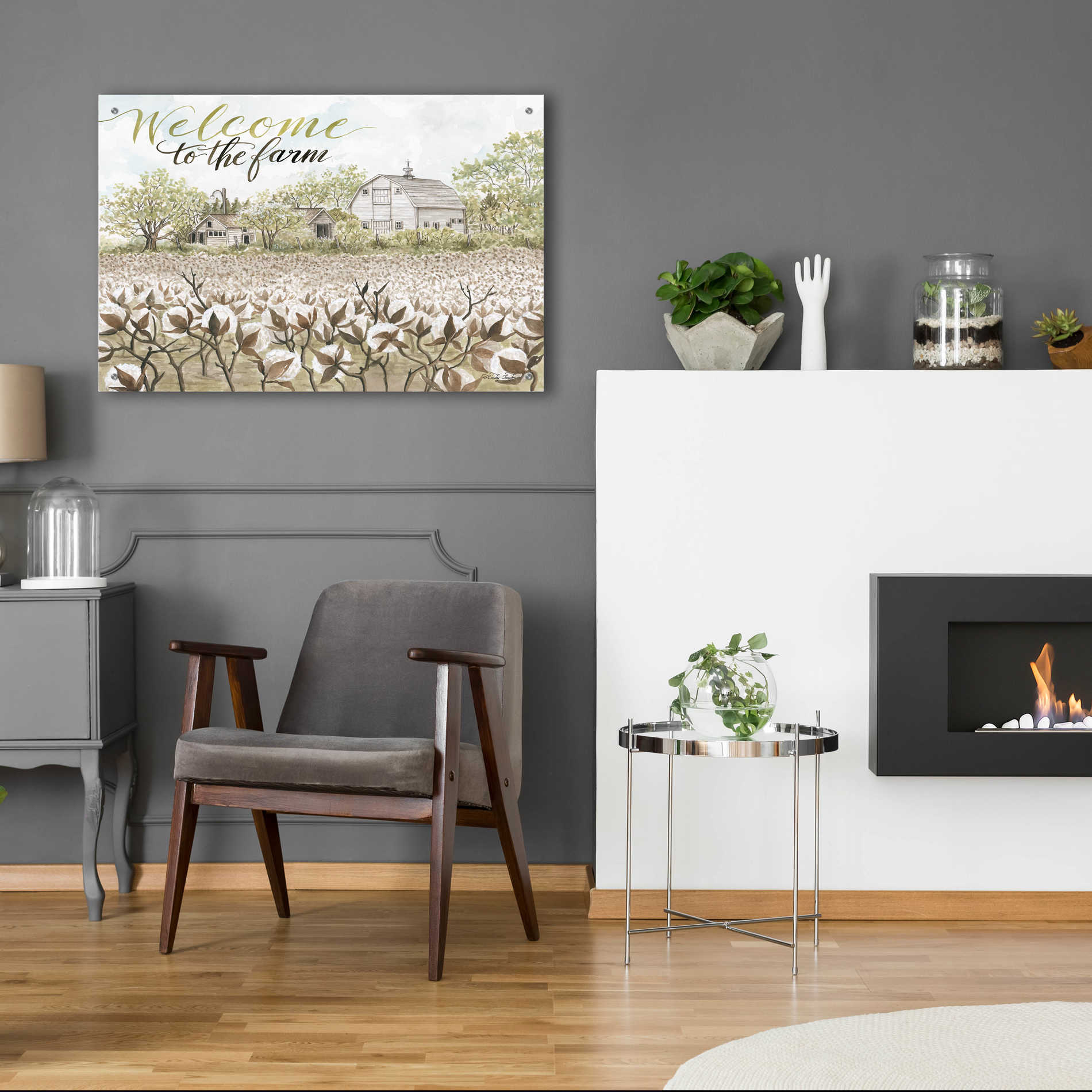 Epic Art 'Welcome to the Farm' by Cindy Jacobs, Acrylic Glass Wall Art,36x24