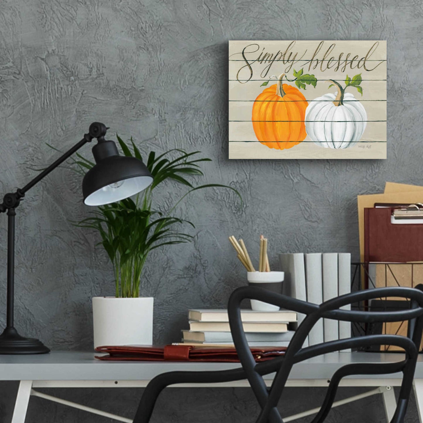 Epic Art 'Simply Blessed Pumpkins' by Cindy Jacobs, Acrylic Glass Wall Art,16x12