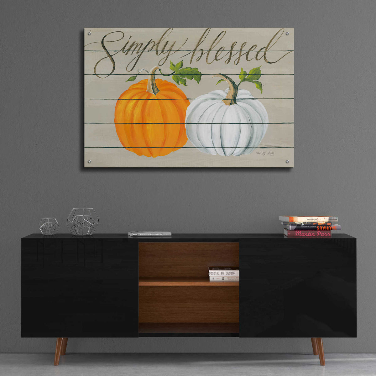 Epic Art 'Simply Blessed Pumpkins' by Cindy Jacobs, Acrylic Glass Wall Art,36x24