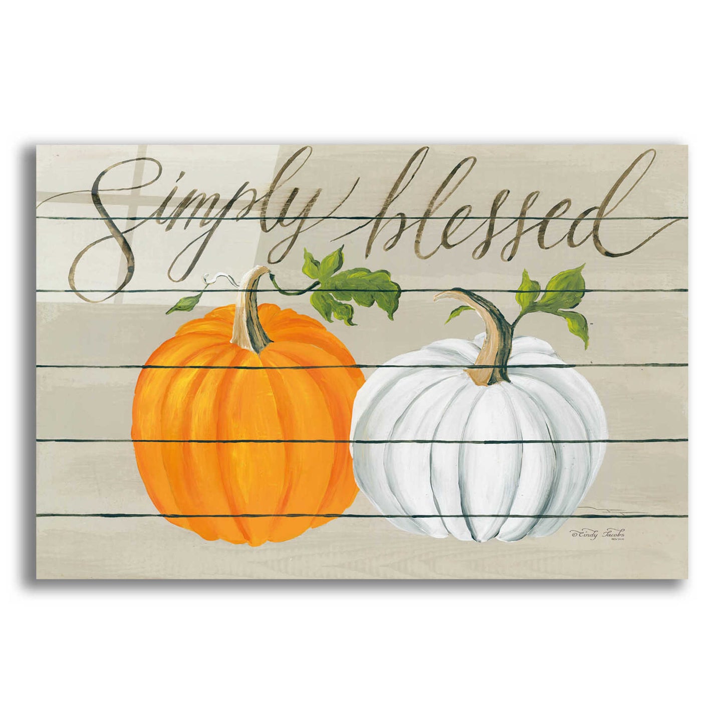 Epic Art 'Simply Blessed Pumpkins' by Cindy Jacobs, Acrylic Glass Wall Art
