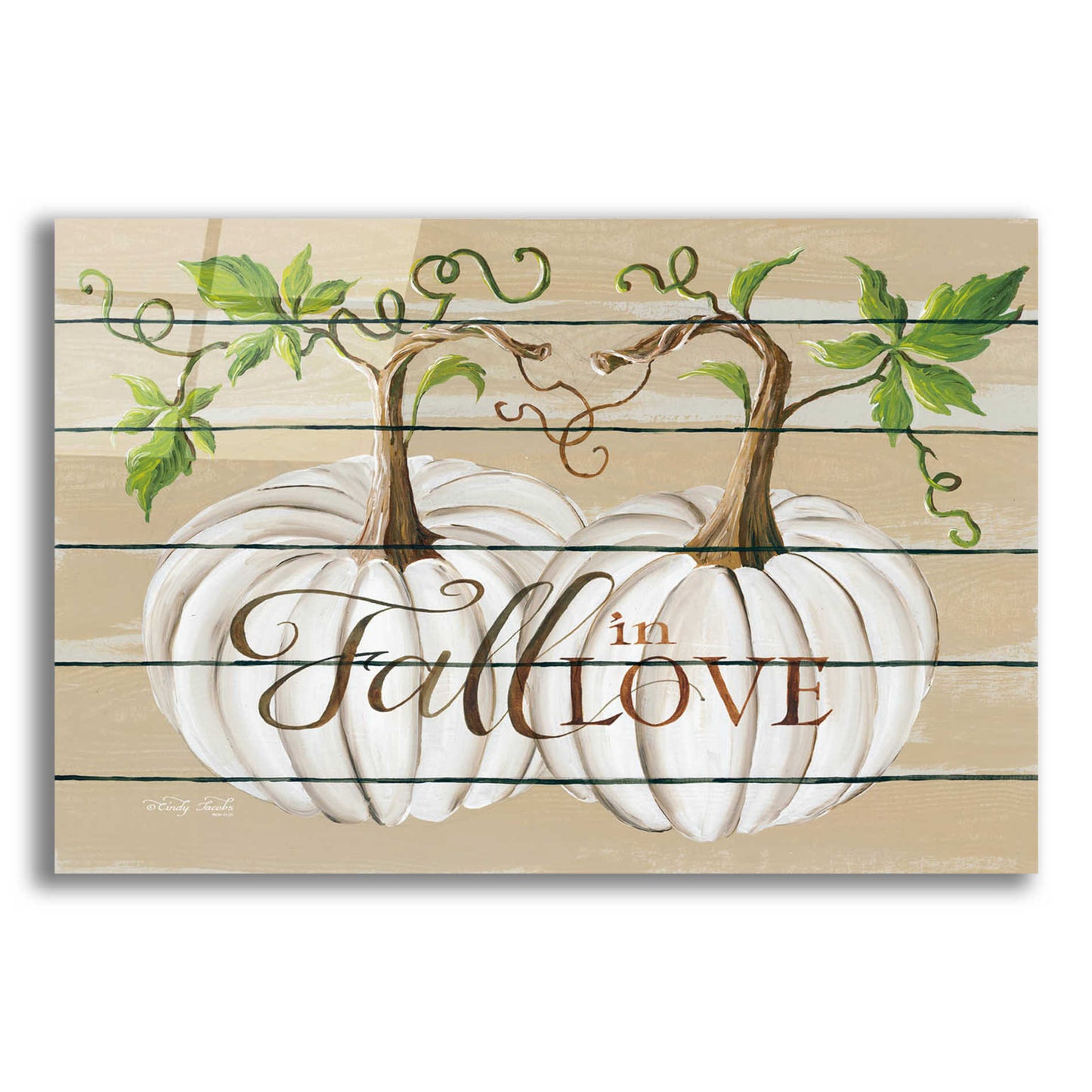 Epic Art 'Fall in Love' by Cindy Jacobs, Acrylic Glass Wall Art,16x12