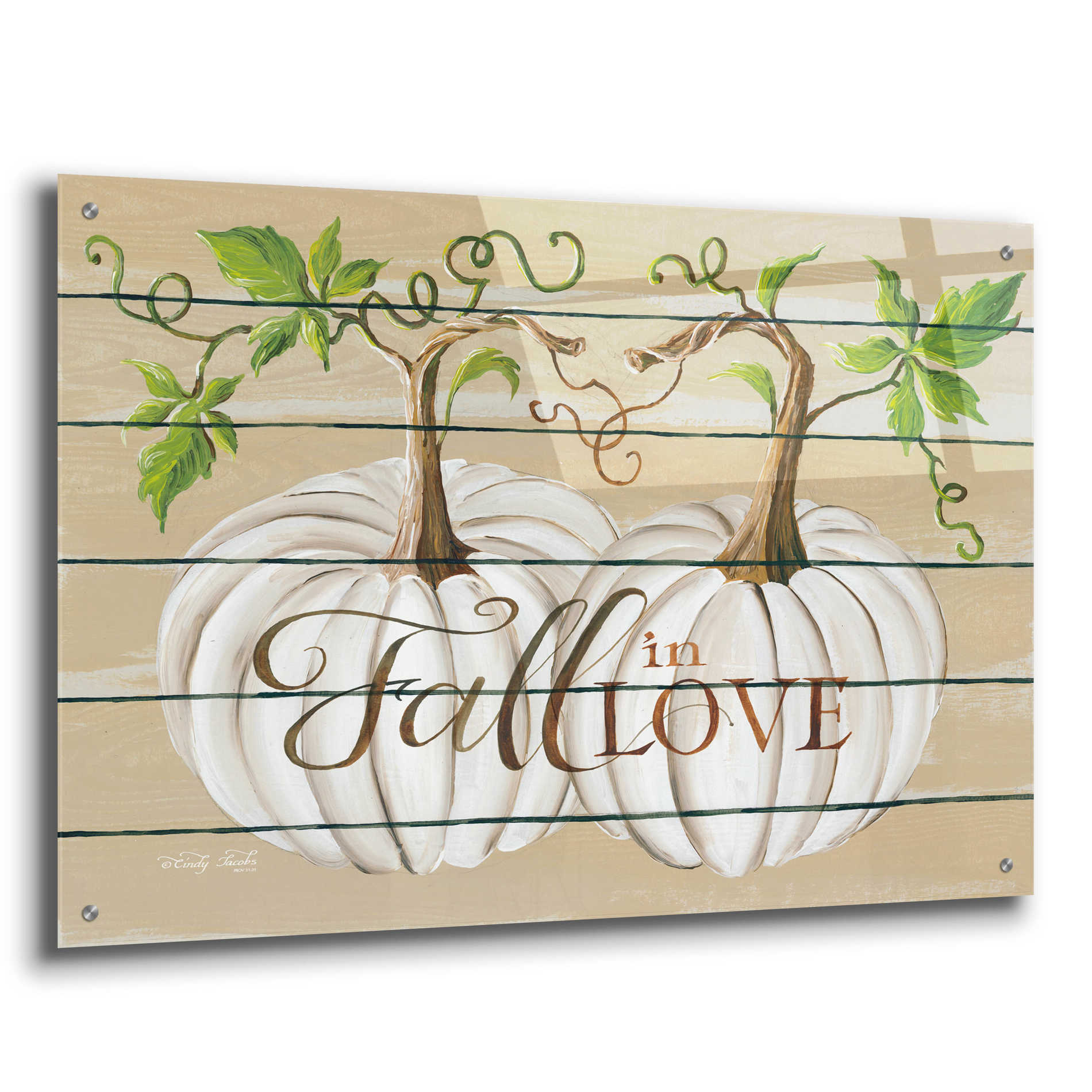 Epic Art 'Fall in Love' by Cindy Jacobs, Acrylic Glass Wall Art,36x24