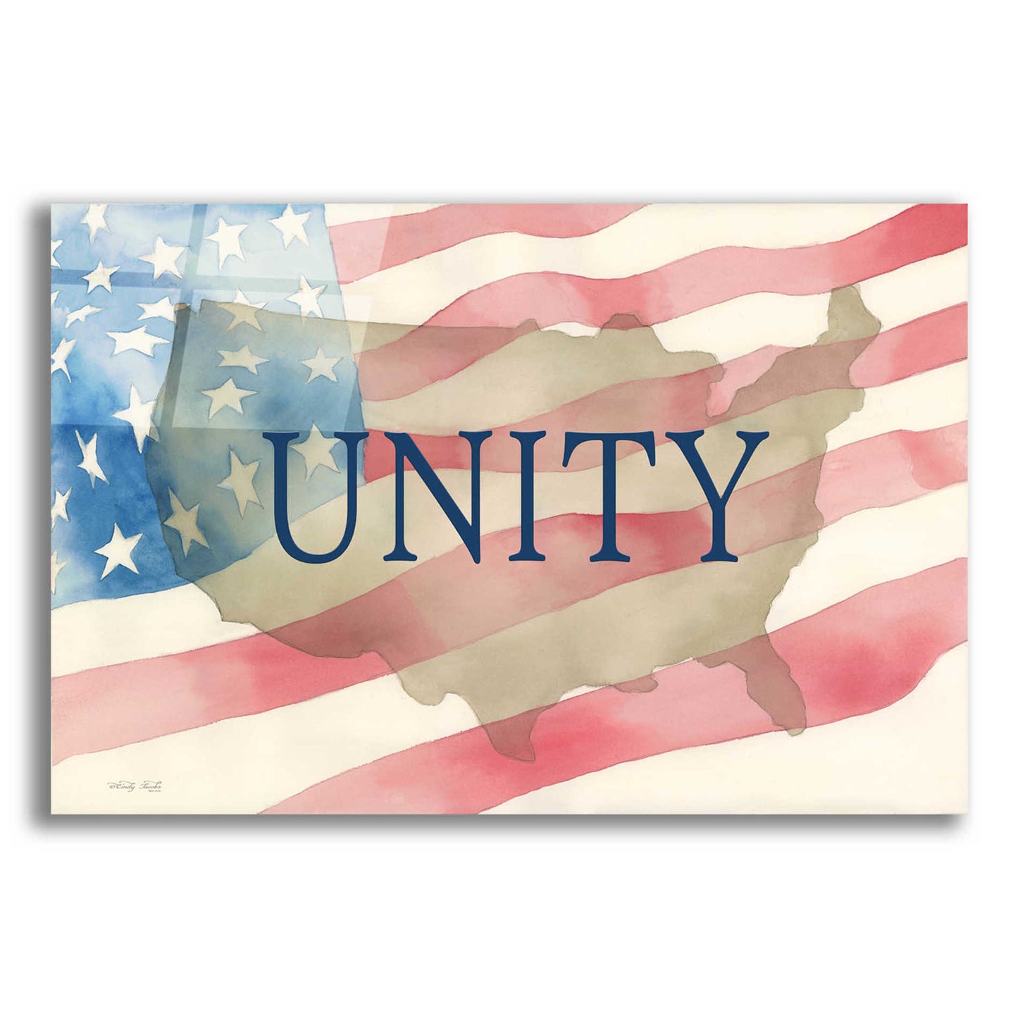 Epic Art 'USA Unity' by Cindy Jacobs, Acrylic Glass Wall Art,16x12